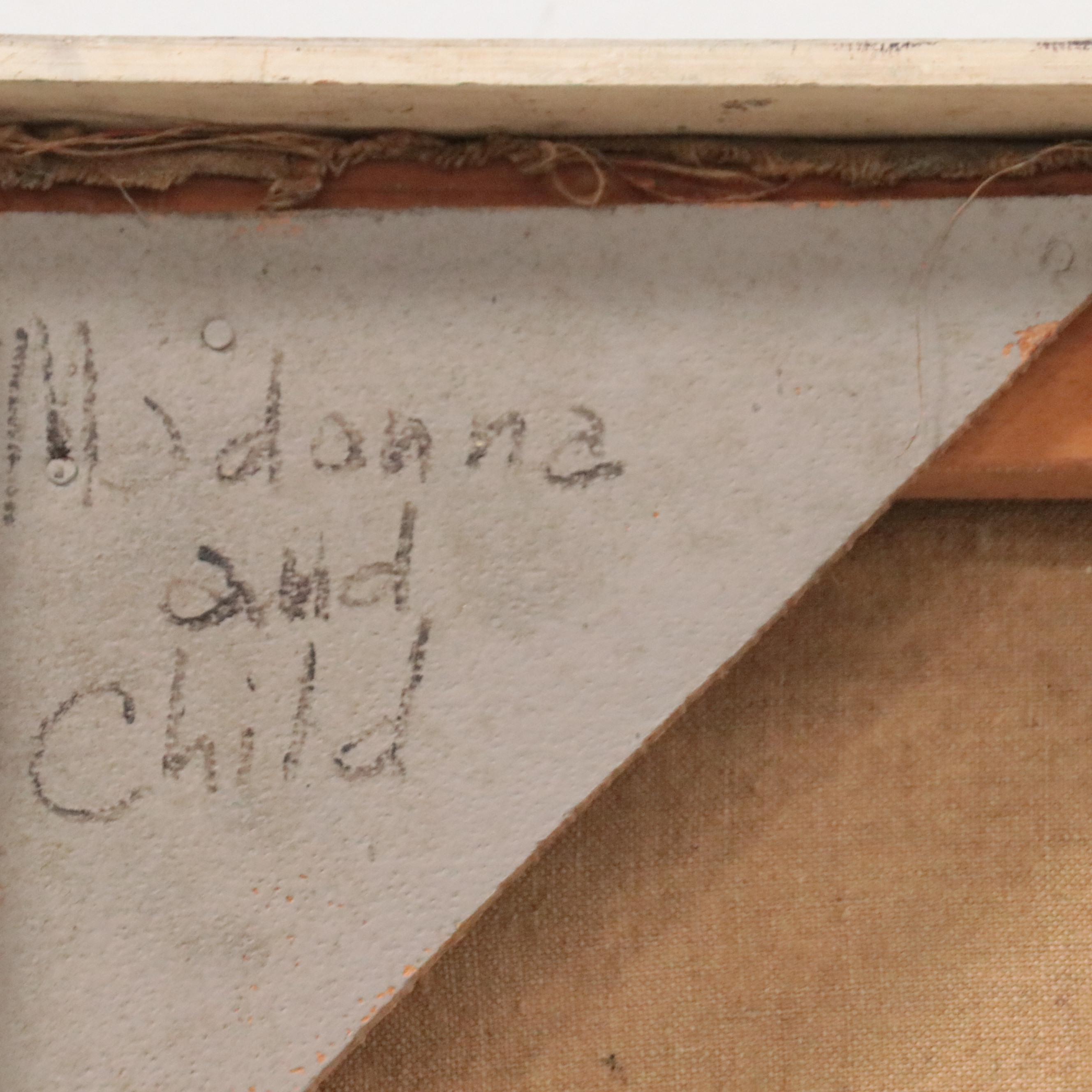 Ella Stewart-Clayburn Abstract Oil Painting "Madonna and Child," 1962