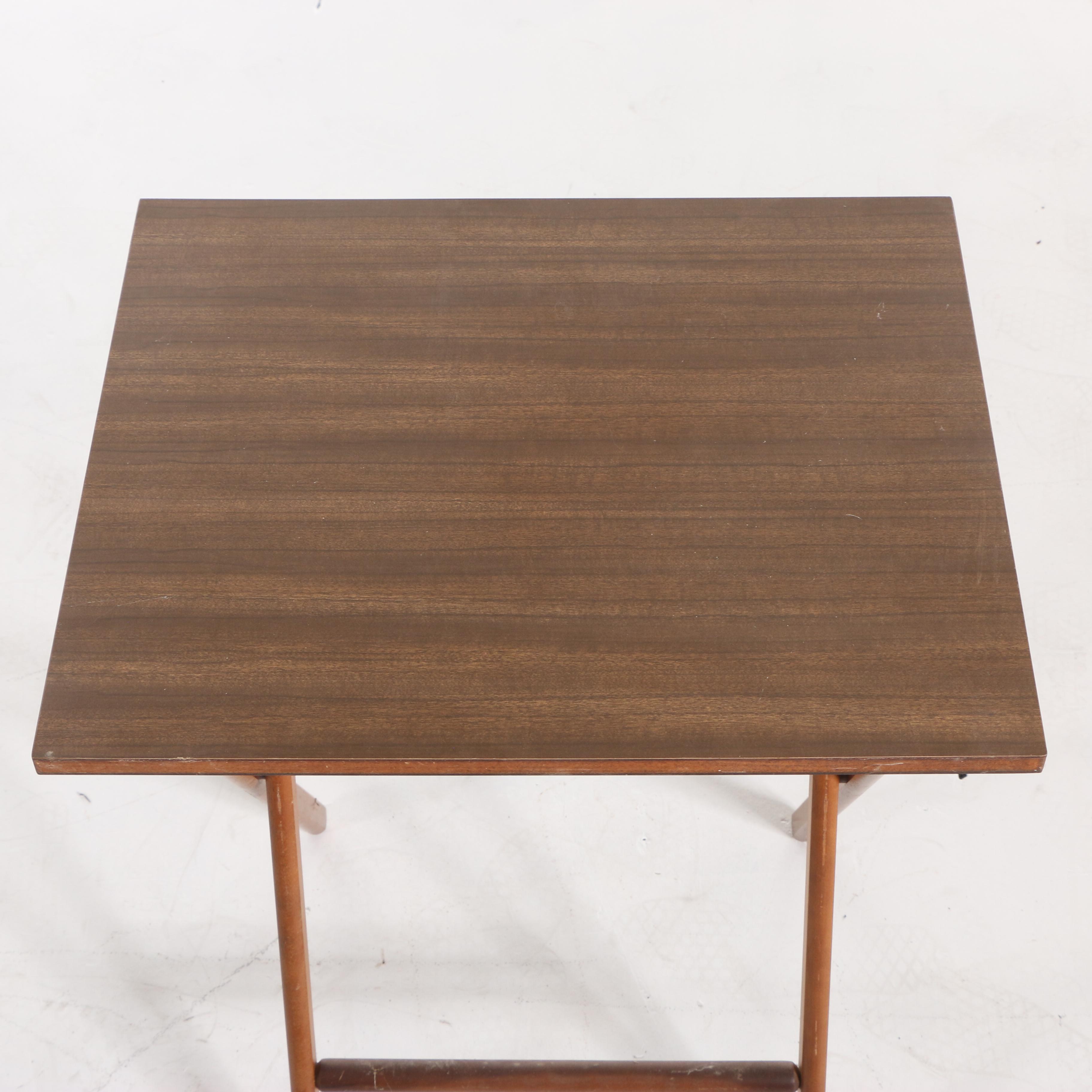 Scheibe Mid Century Modern Folding Stackable TV Tray Tables