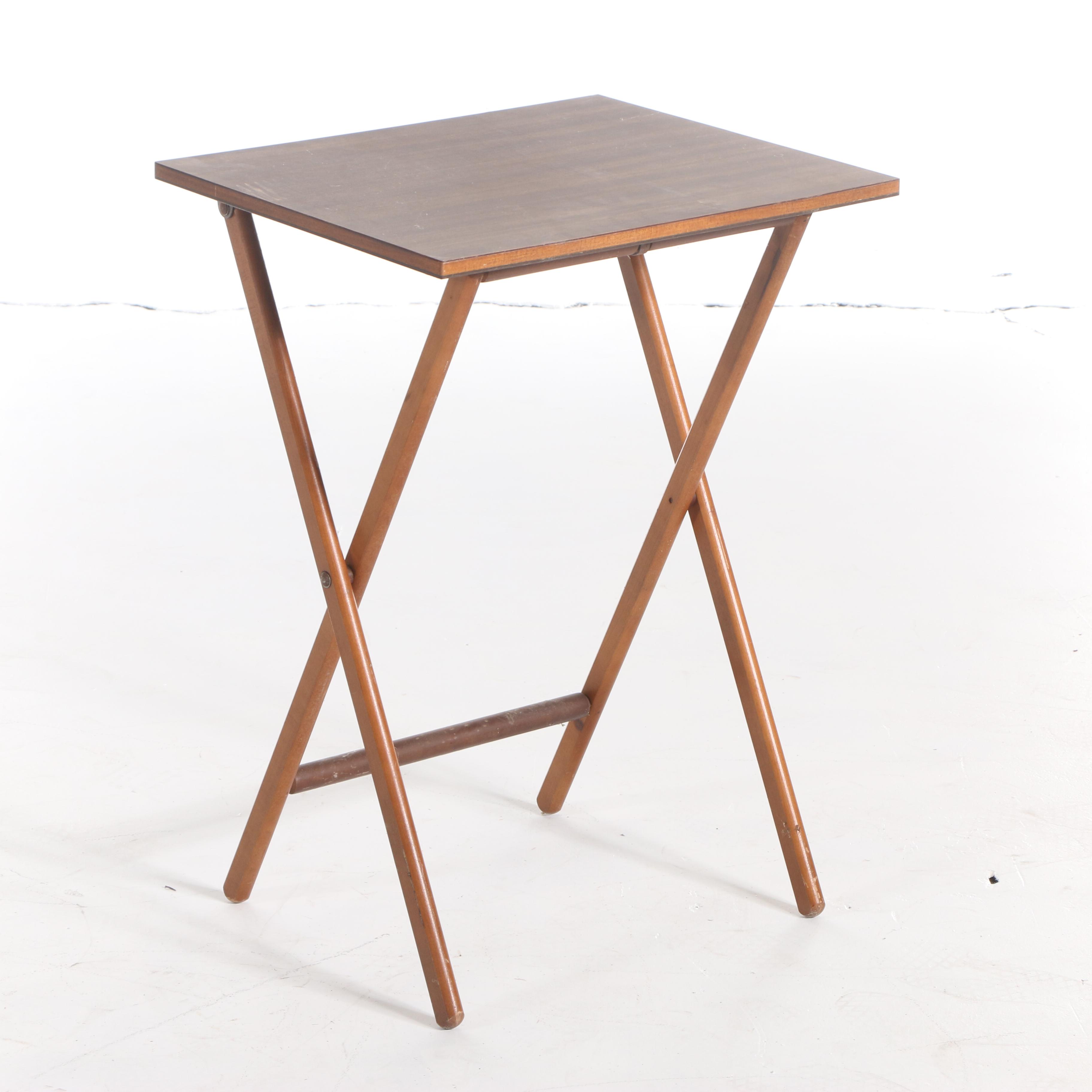 Scheibe Mid Century Modern Folding Stackable TV Tray Tables