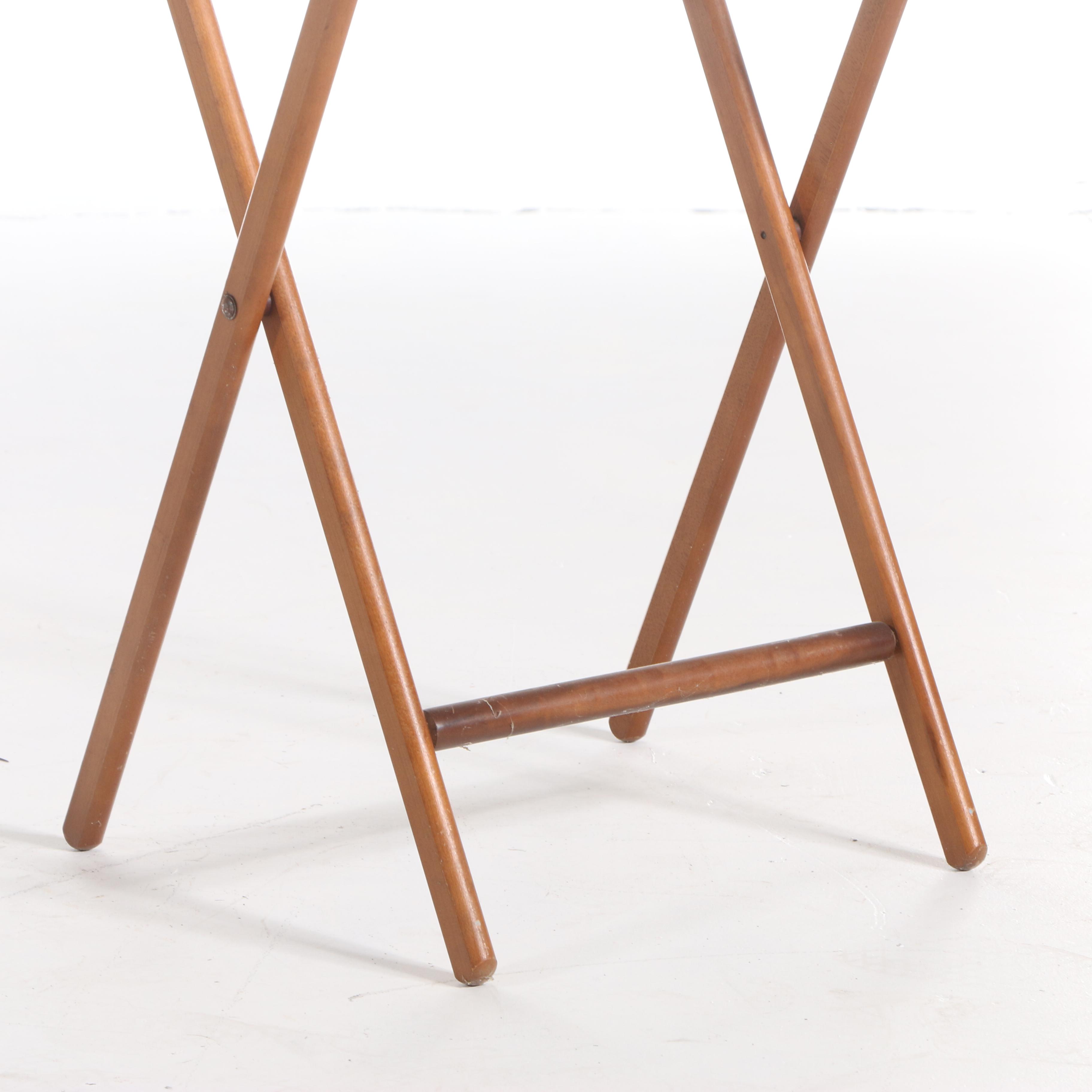 Scheibe Mid Century Modern Folding Stackable TV Tray Tables