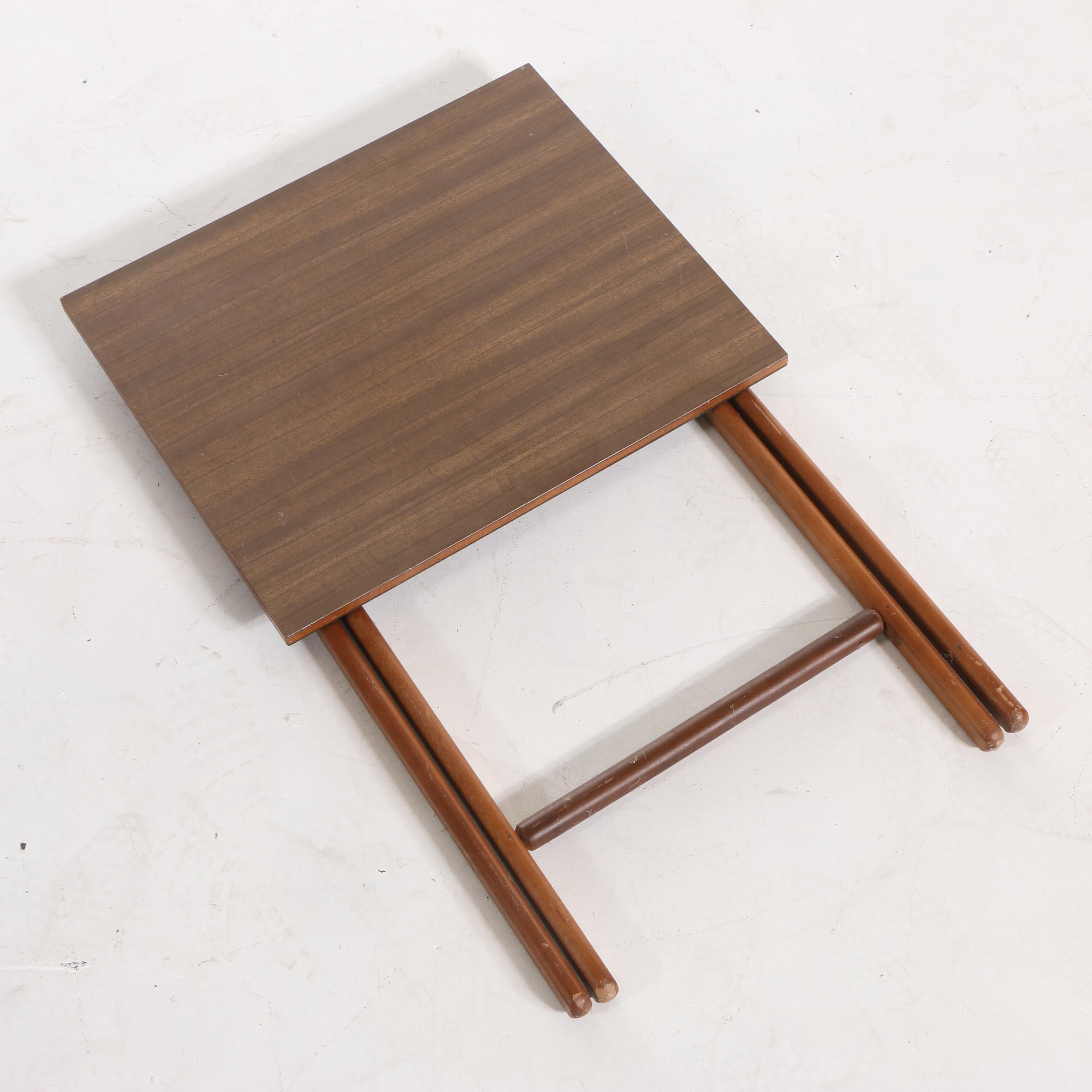 Scheibe Mid Century Modern Folding Stackable TV Tray Tables