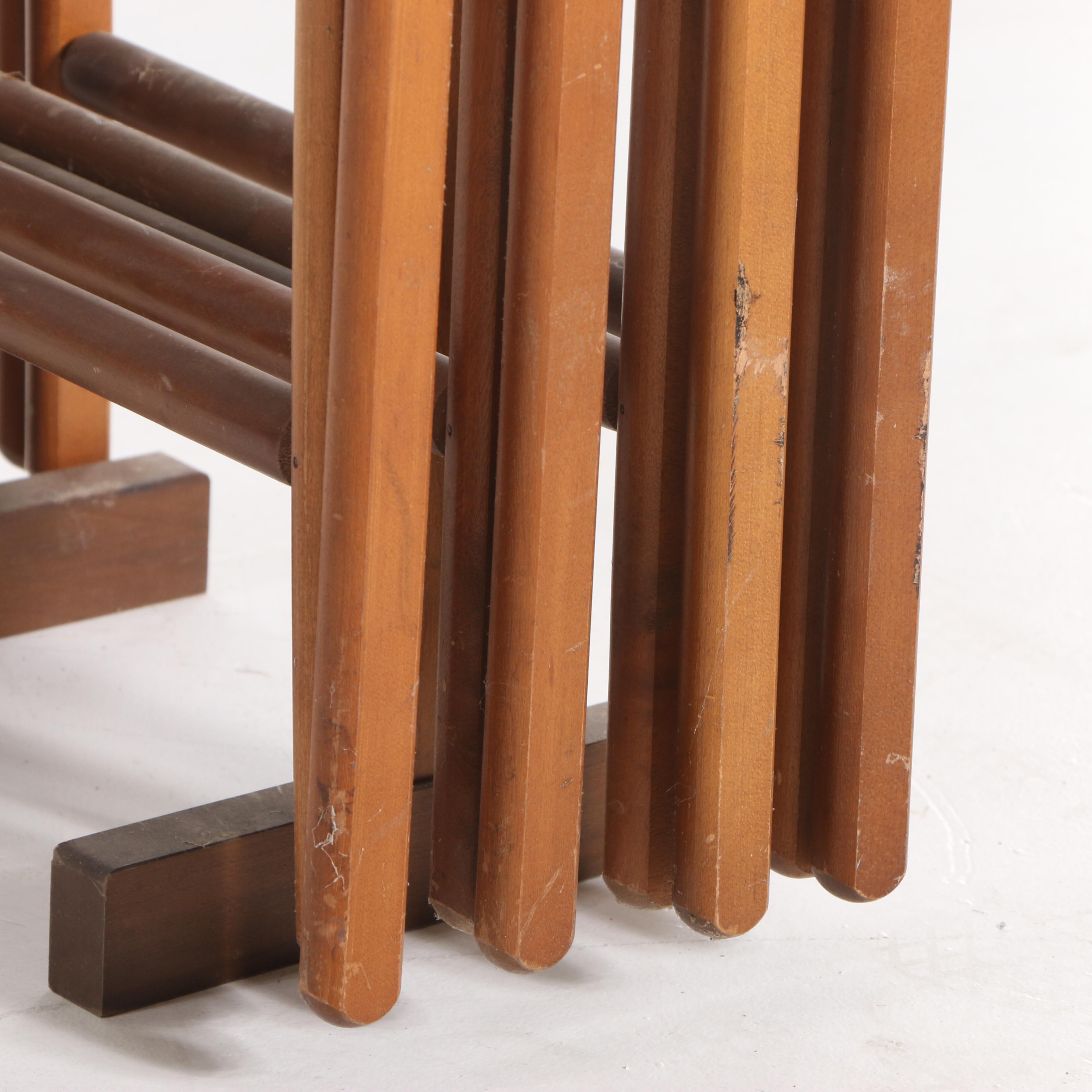 Scheibe Mid Century Modern Folding Stackable TV Tray Tables