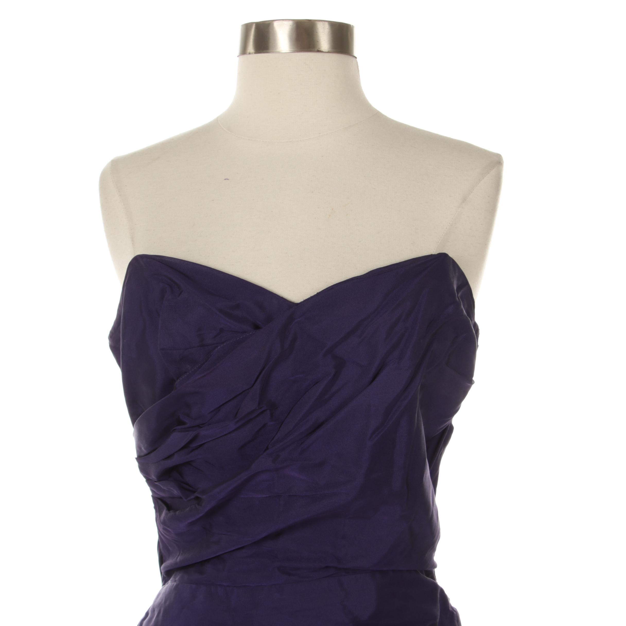Modern Couture Black Sleeveless Evening Dress and Other Purple Strapless Gown