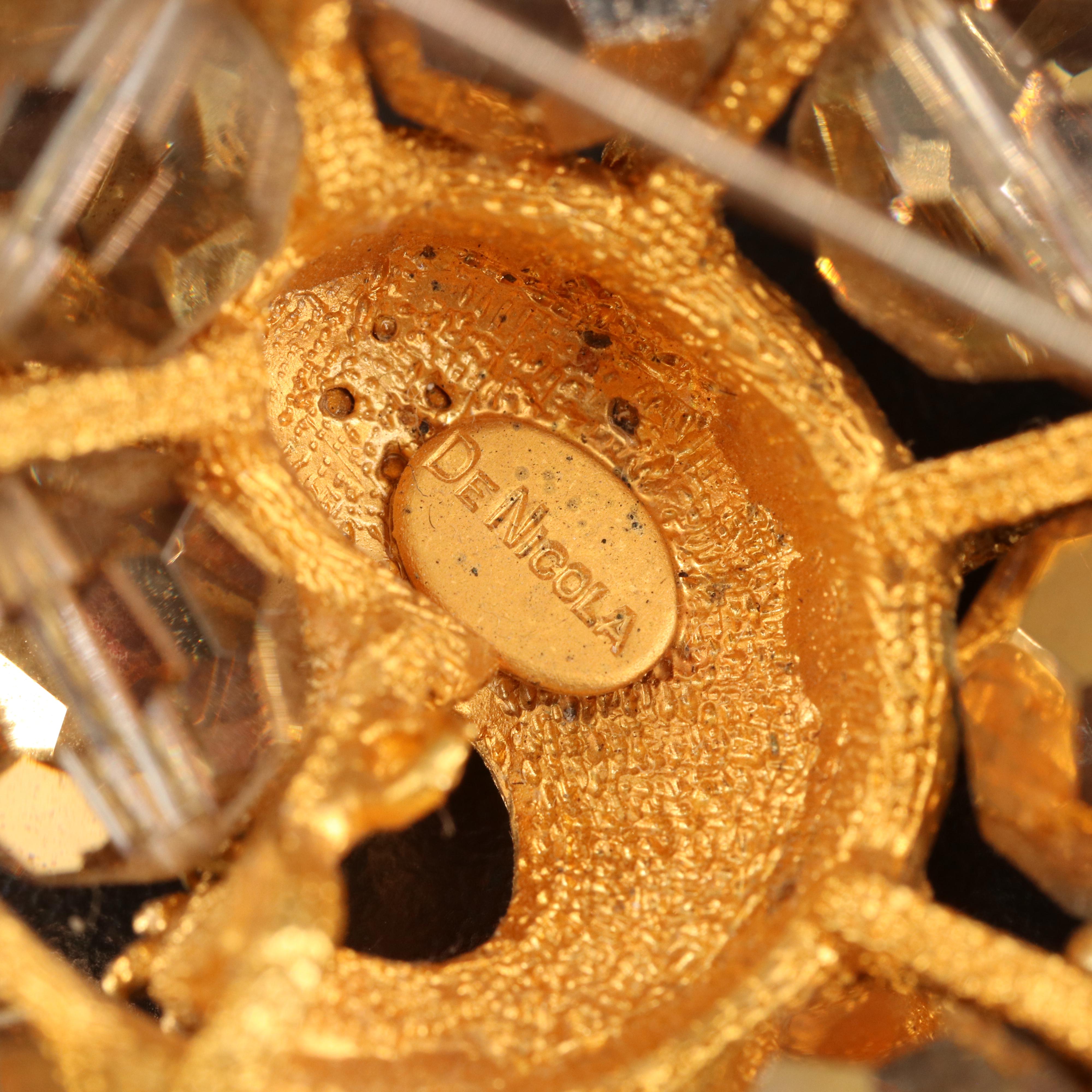 Vintage De Nicola, Richelieu and Rhinestone Snake Brooches