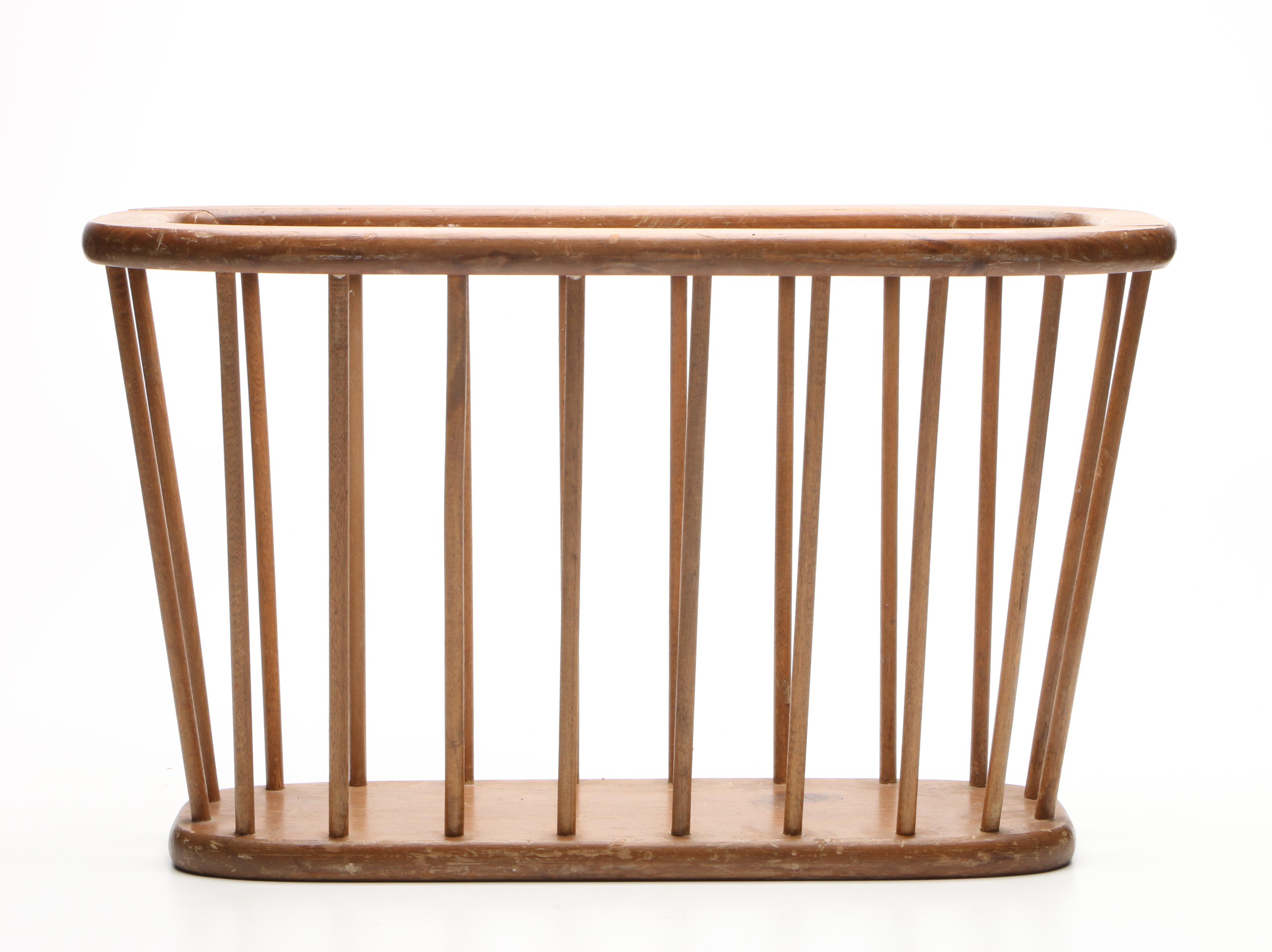 Pair of Arthur Umanoff Wooden Spindle Magazine Racks, Mid-20th Century