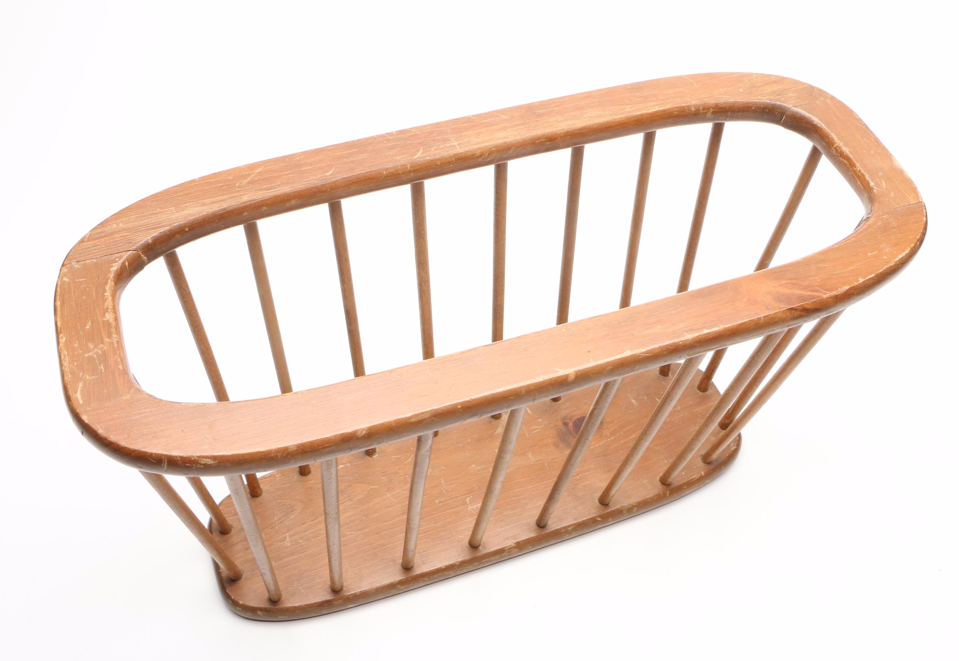 Pair of Arthur Umanoff Wooden Spindle Magazine Racks, Mid-20th Century