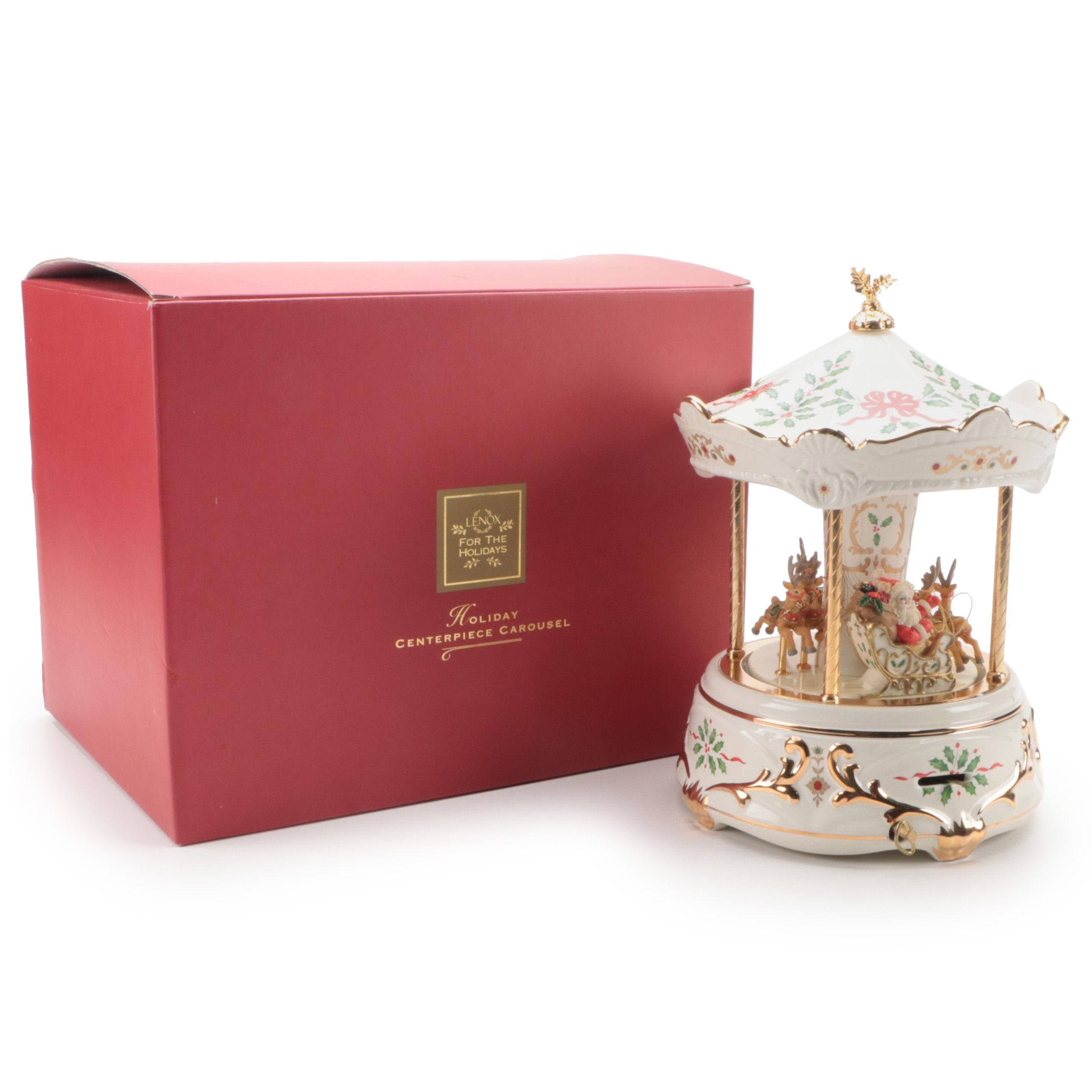 Lenox Porcelain Centerpiece Carousel Music Box