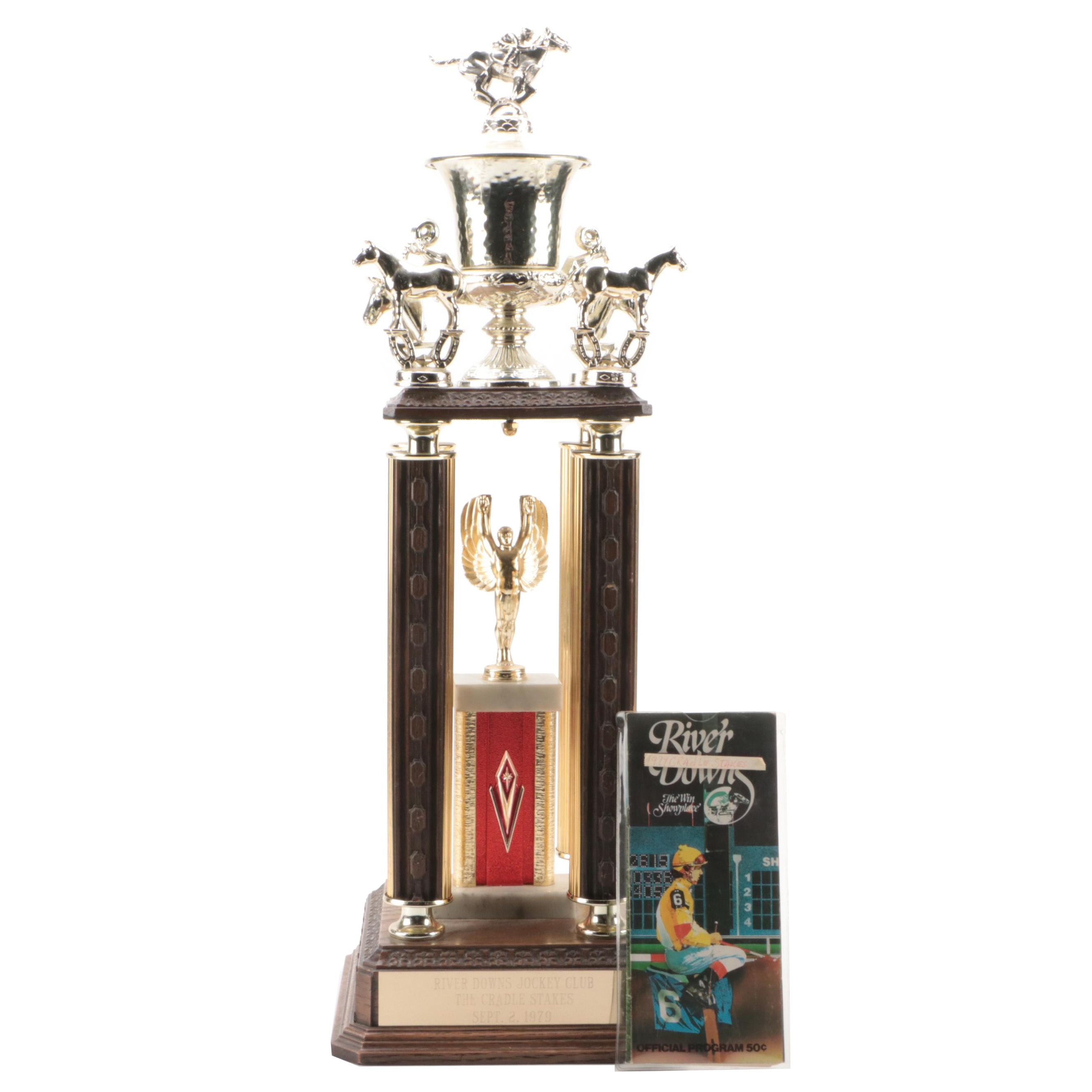 1979 The Cradle Stakes River Downs Jockey Club Horse Racing Trophy and Program