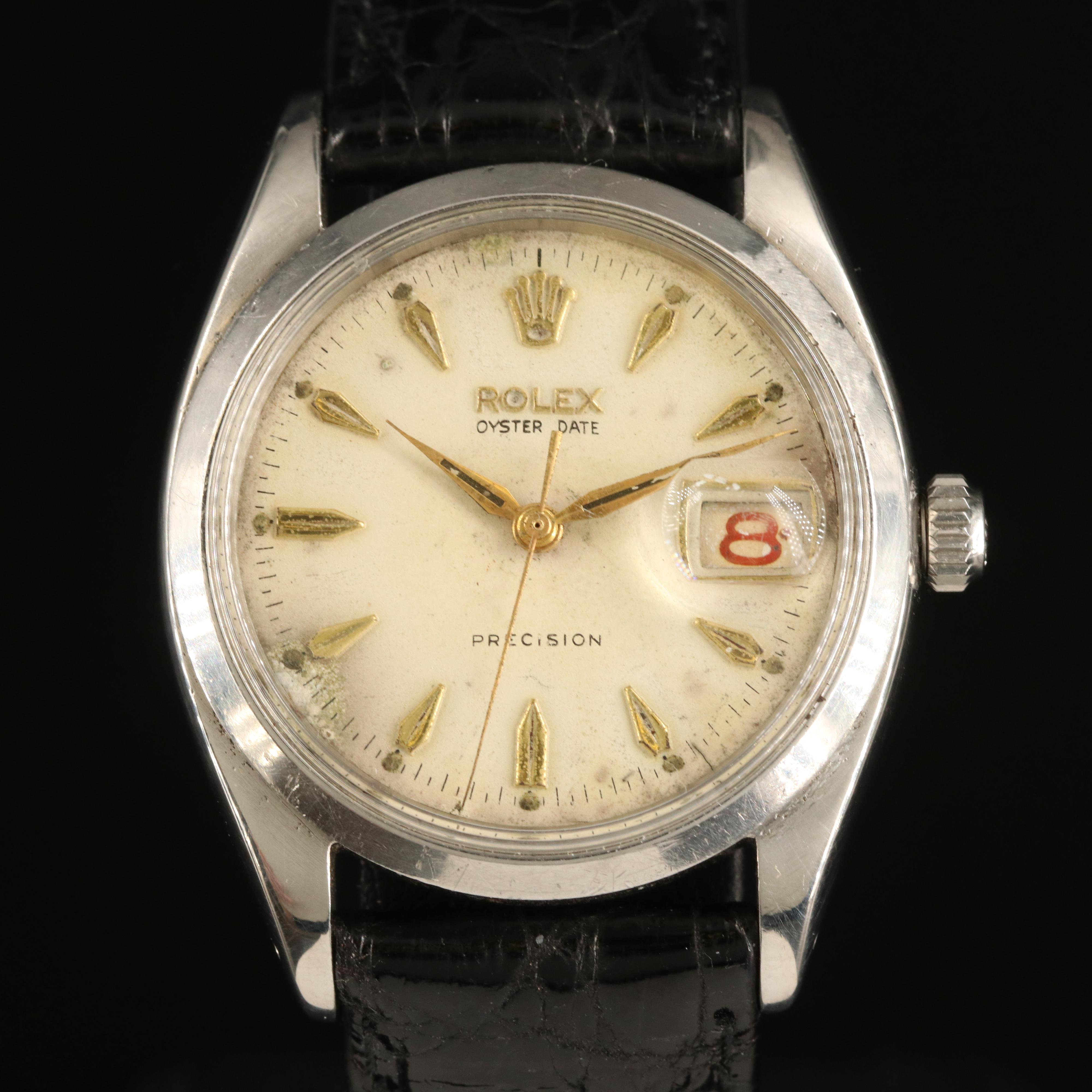 1956 Rolex Oyster Date Precision Stainles Steel Watch