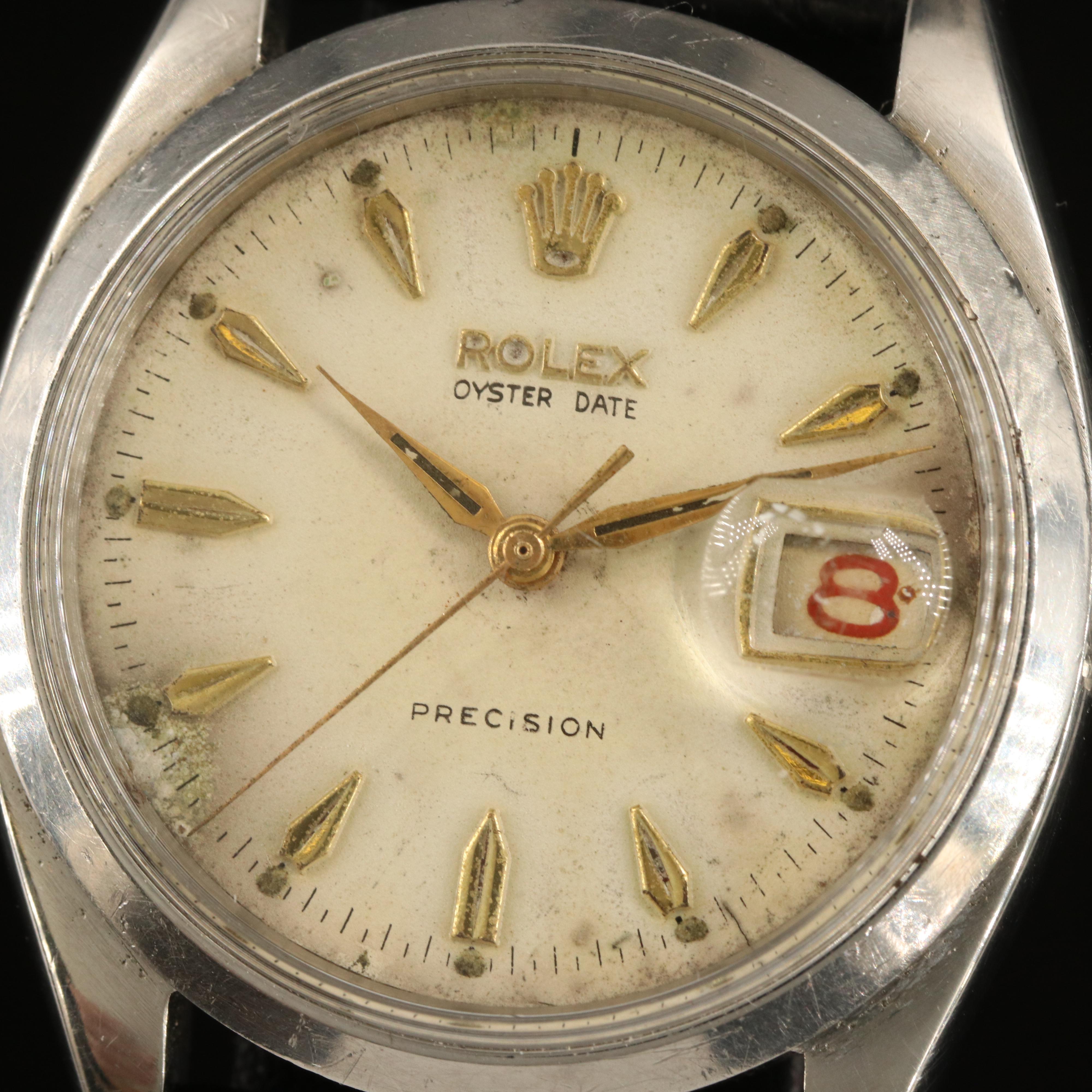 1956 Rolex Oyster Date Precision Stainles Steel Watch
