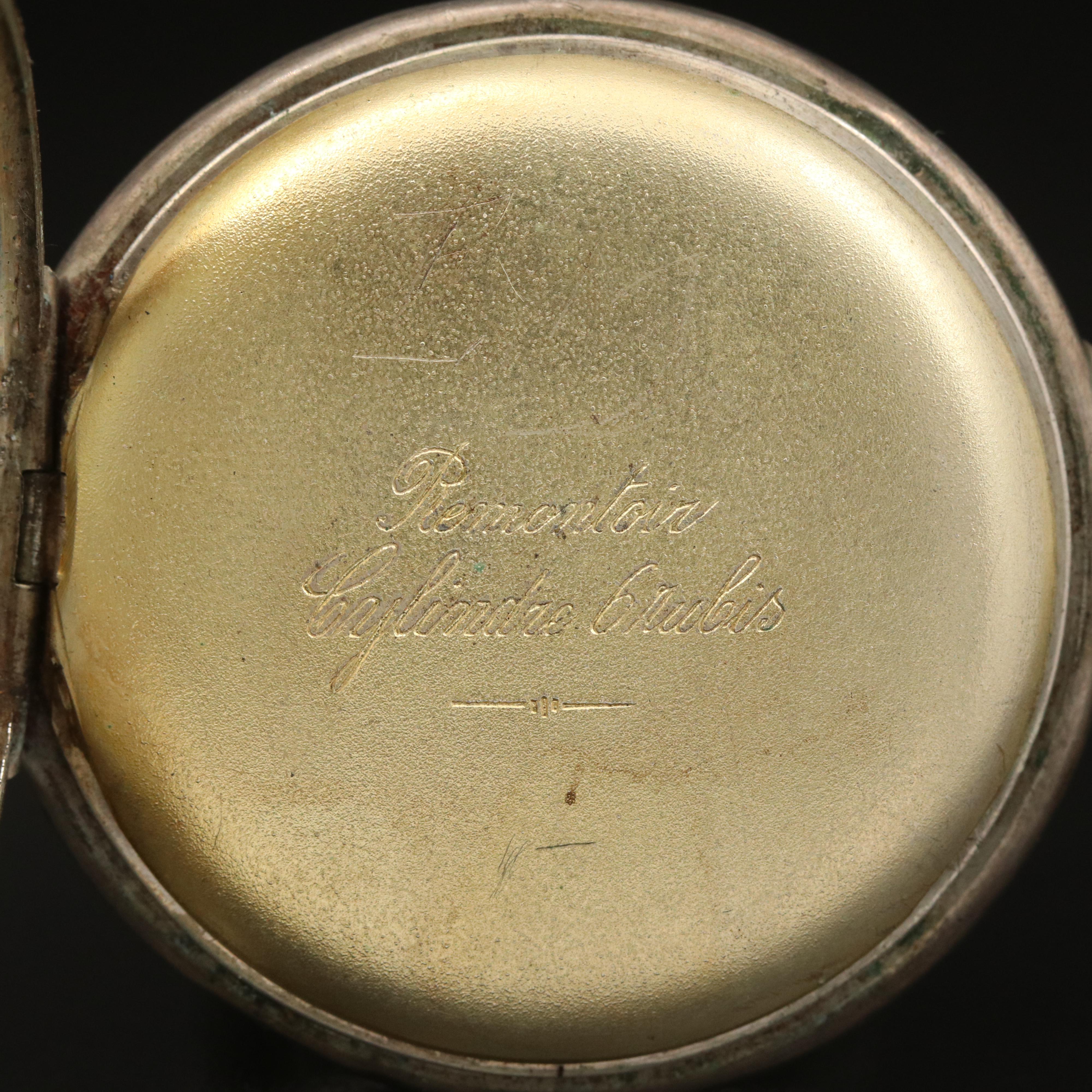 Vintage 800 Silver Ornate Dial Pocket Watch