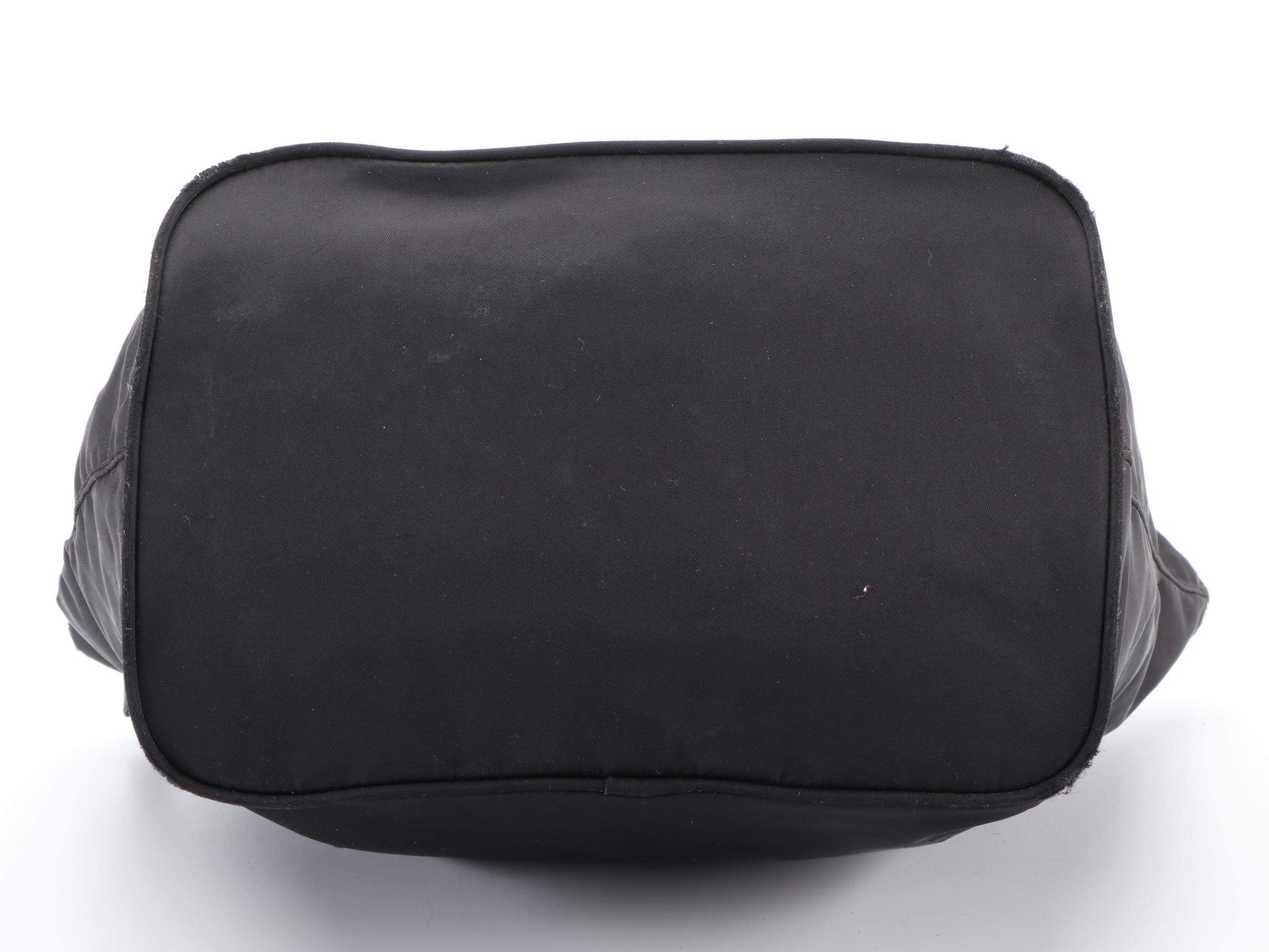 Prada Black Nylon and Leather Tote