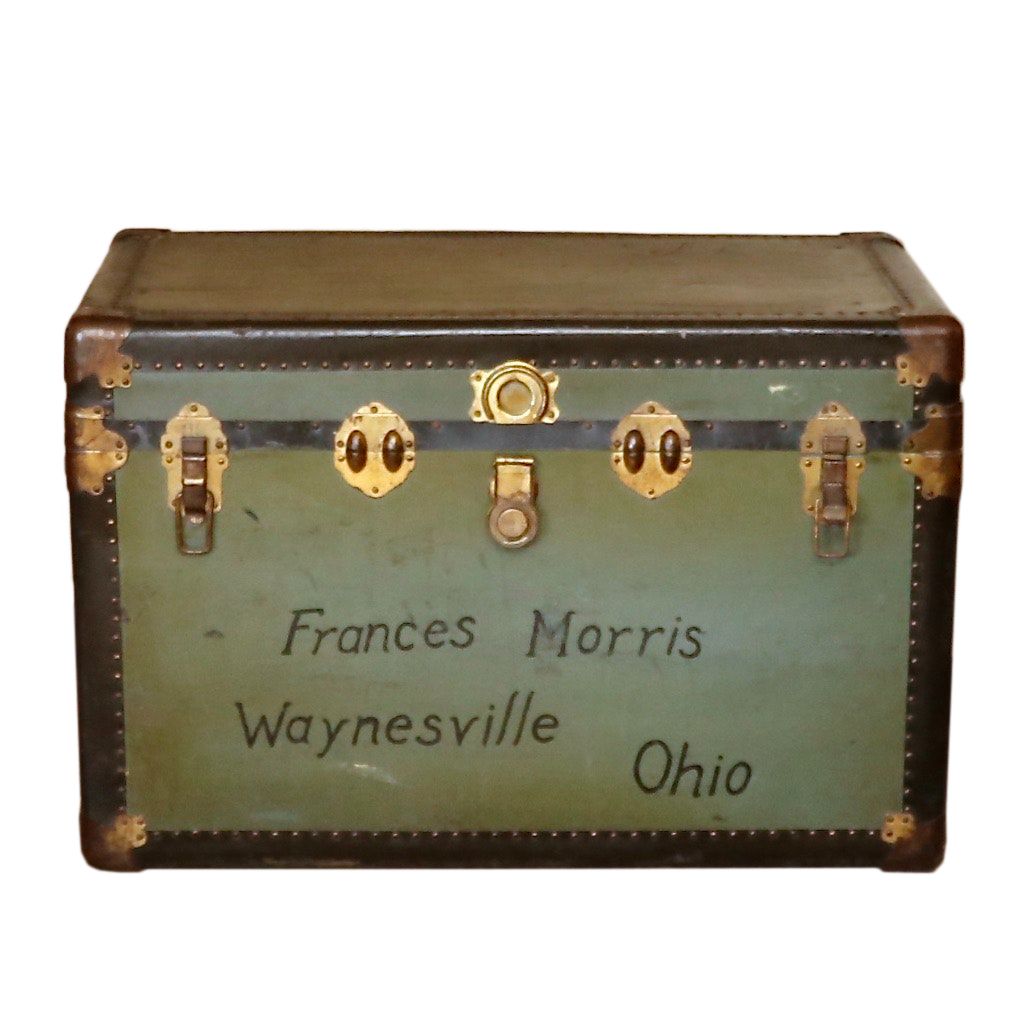 Flat-Top Steamer Trunk Personalized "Frances Morris", Early 20th Century