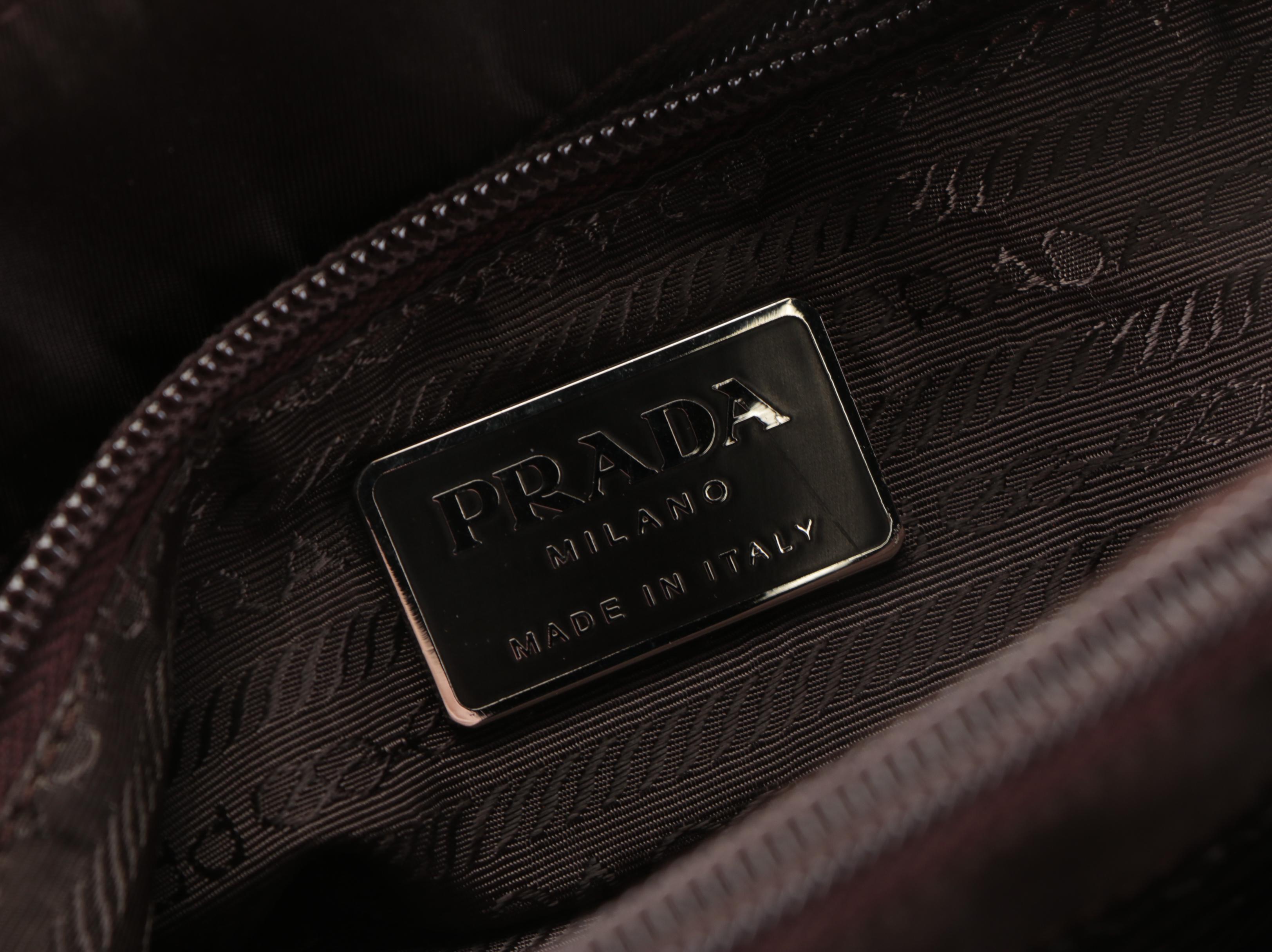 Prada Small City Shopper Tote Bag in Brown Nylon Tessuto