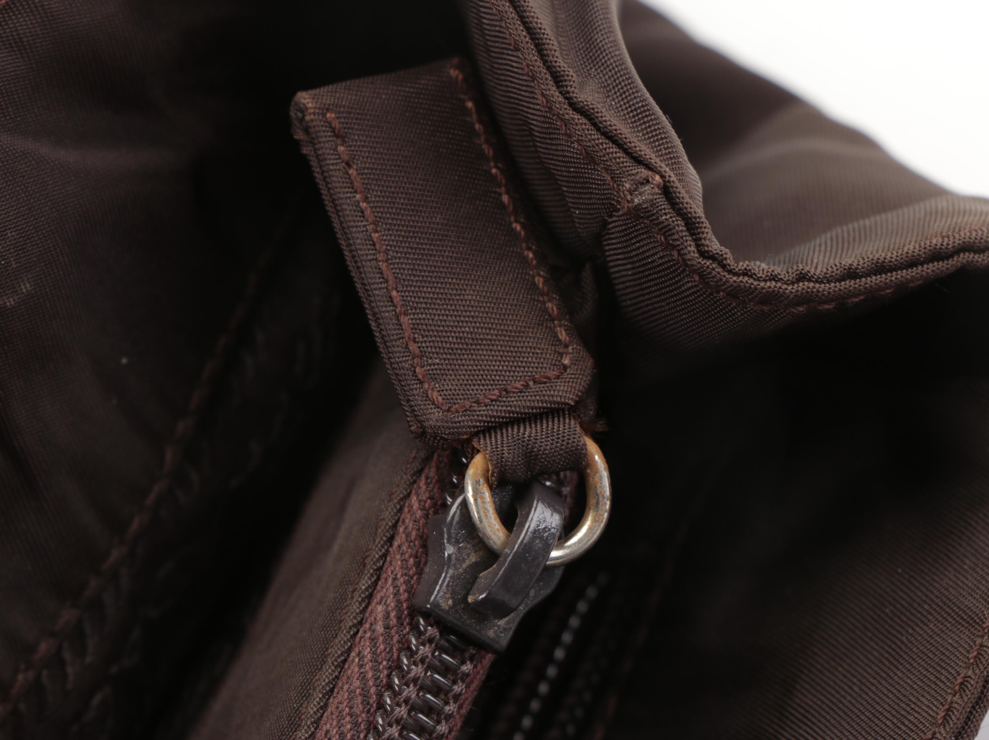 Prada Small City Shopper Tote Bag in Brown Nylon Tessuto