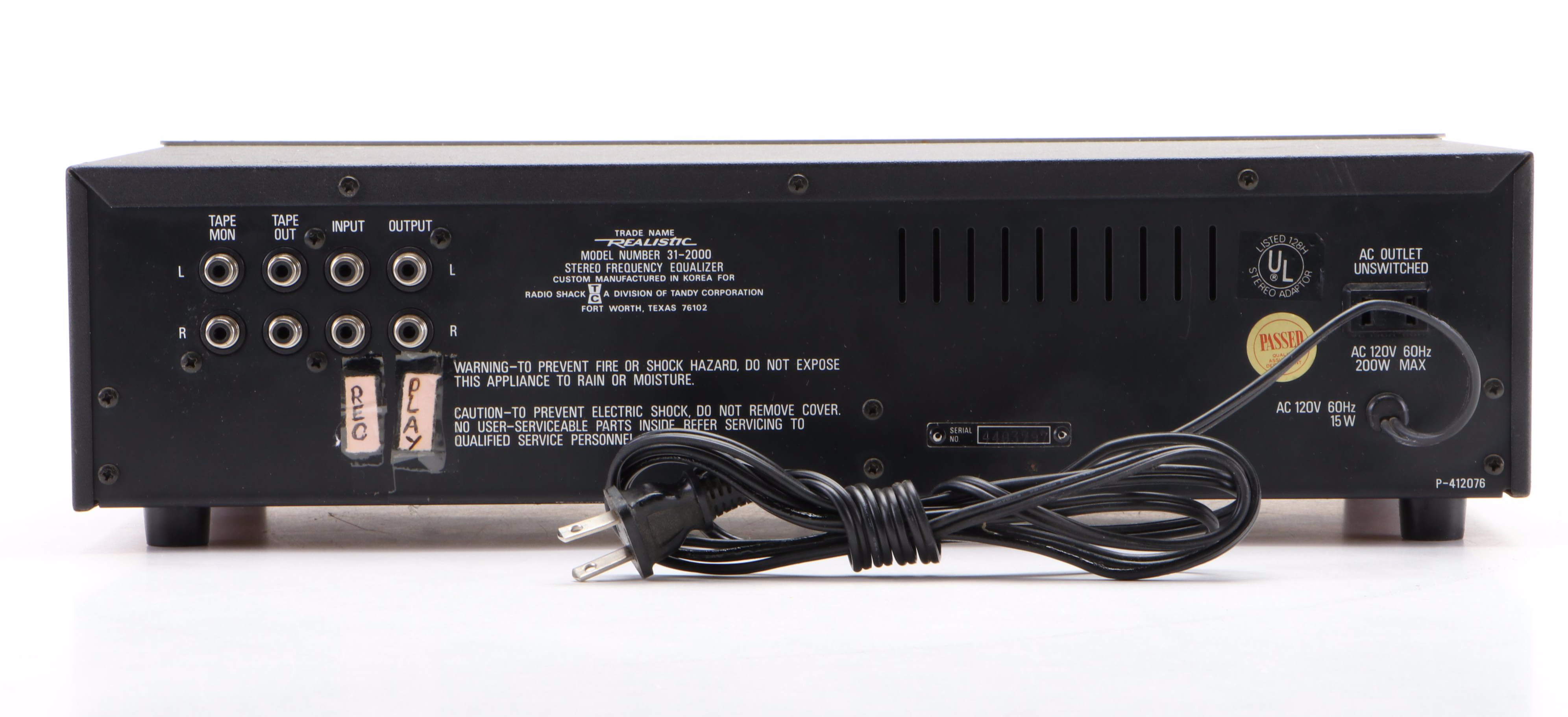 Pioneer Stereo Tuner and Amplifier with Realistic Equilizer, 1970s