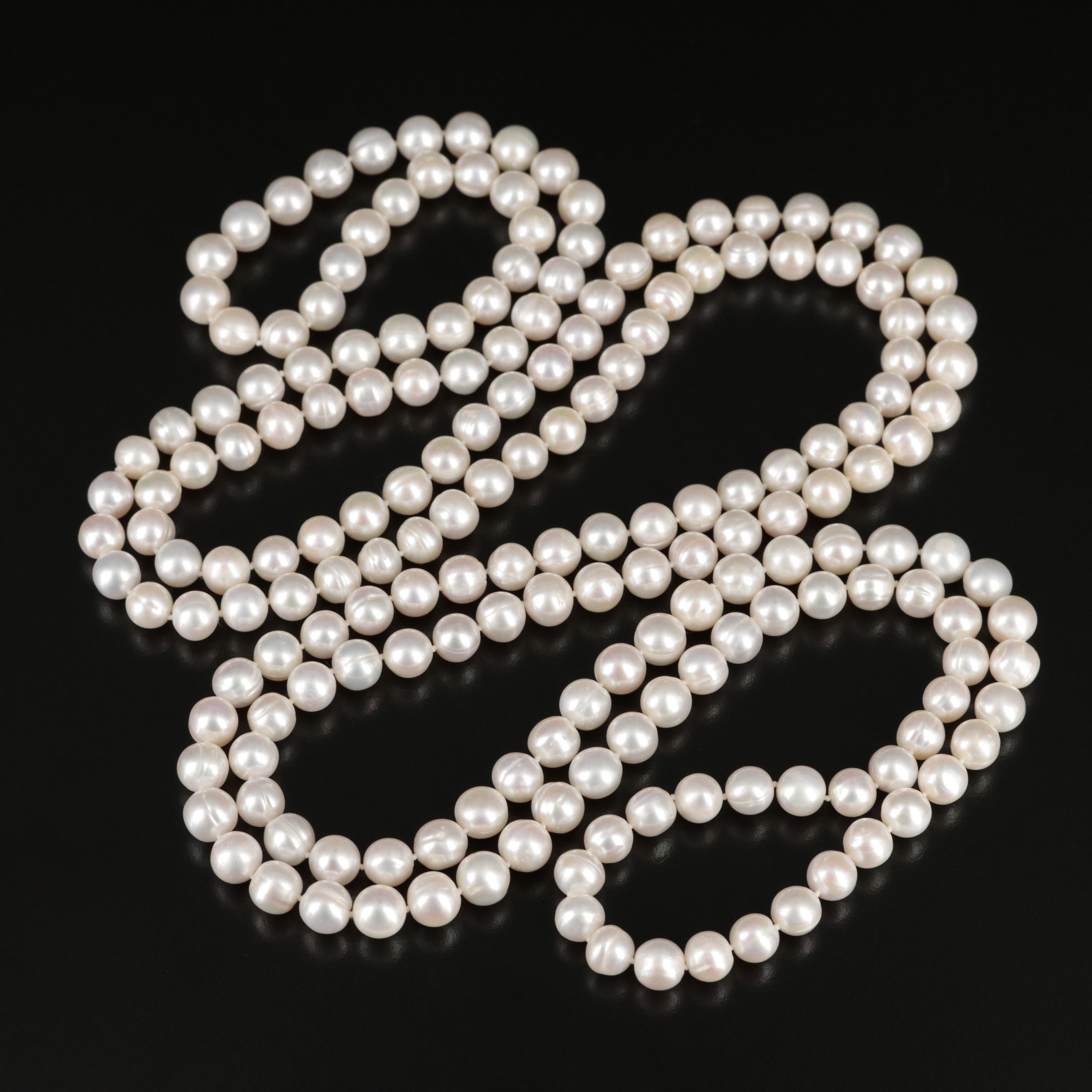 Rope Length Circled Semi-Baroque Pearl