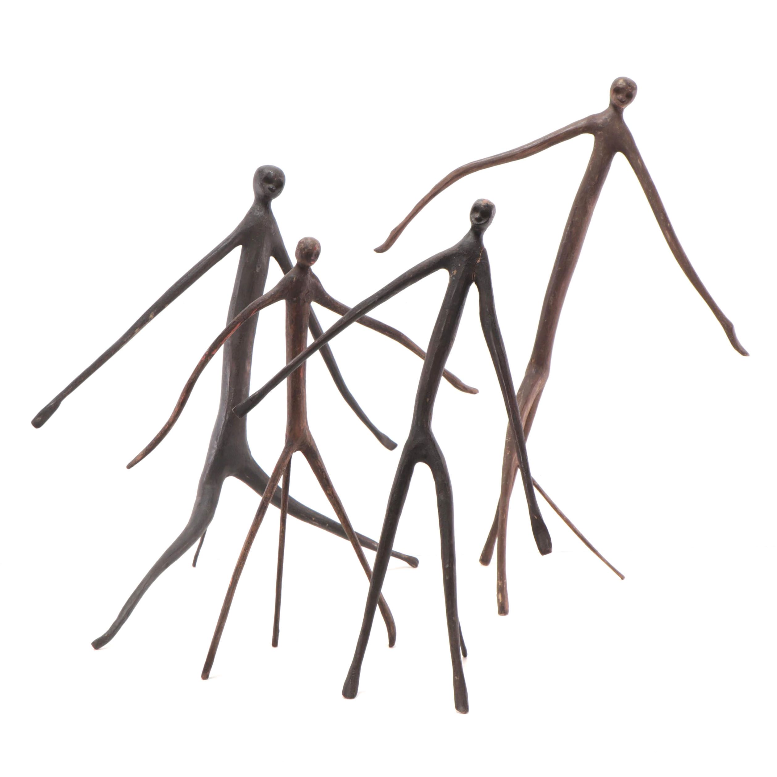 Folk Art Carved Wood Stick Figures