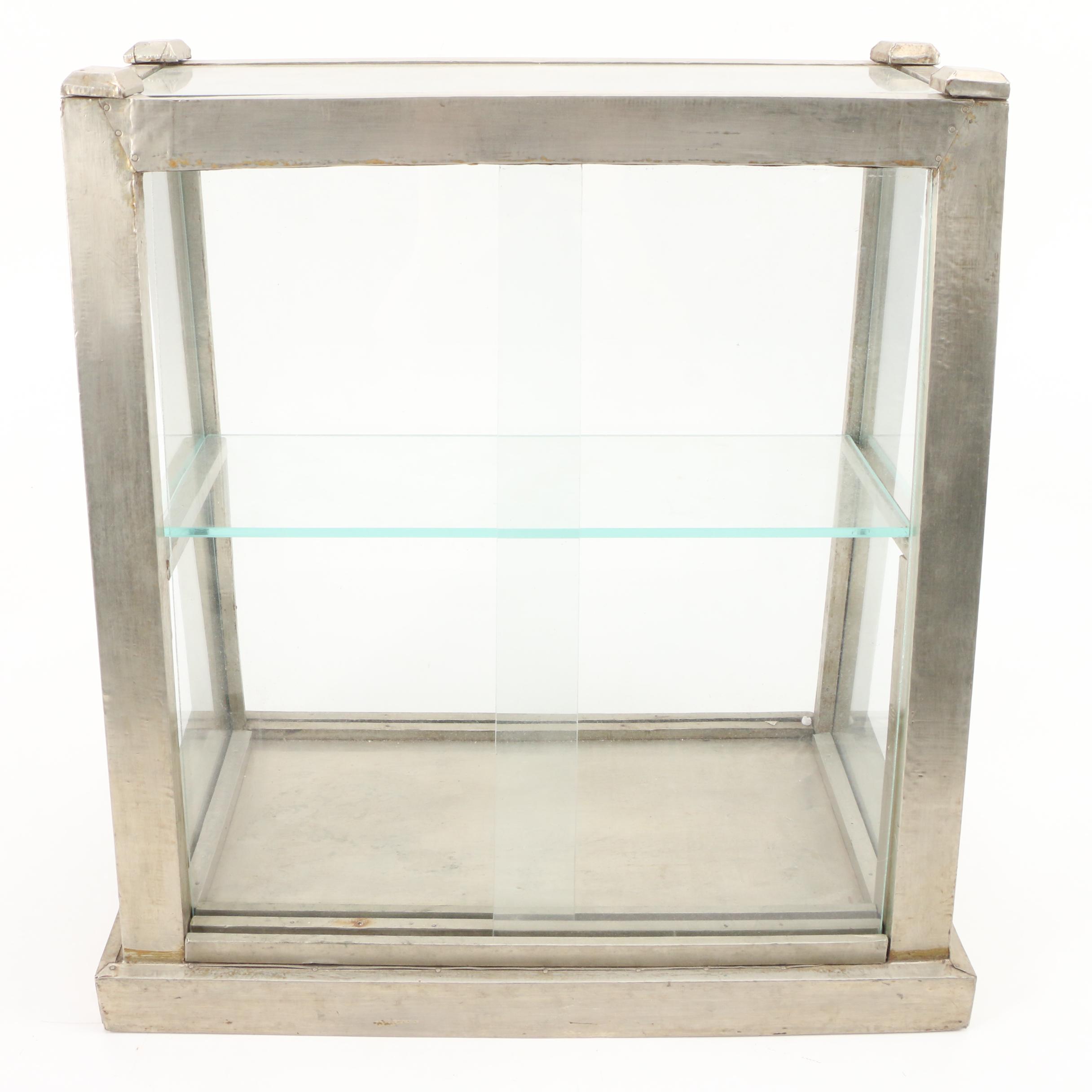 Metal and Glass Countertop Display Cabinet, Early to Mid 20th Century