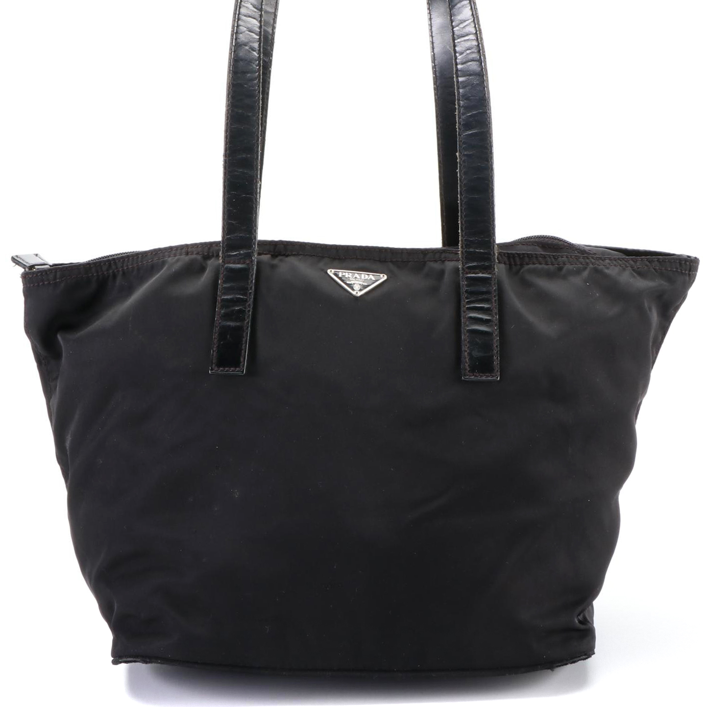 Prada Black Nylon and Leather Tote