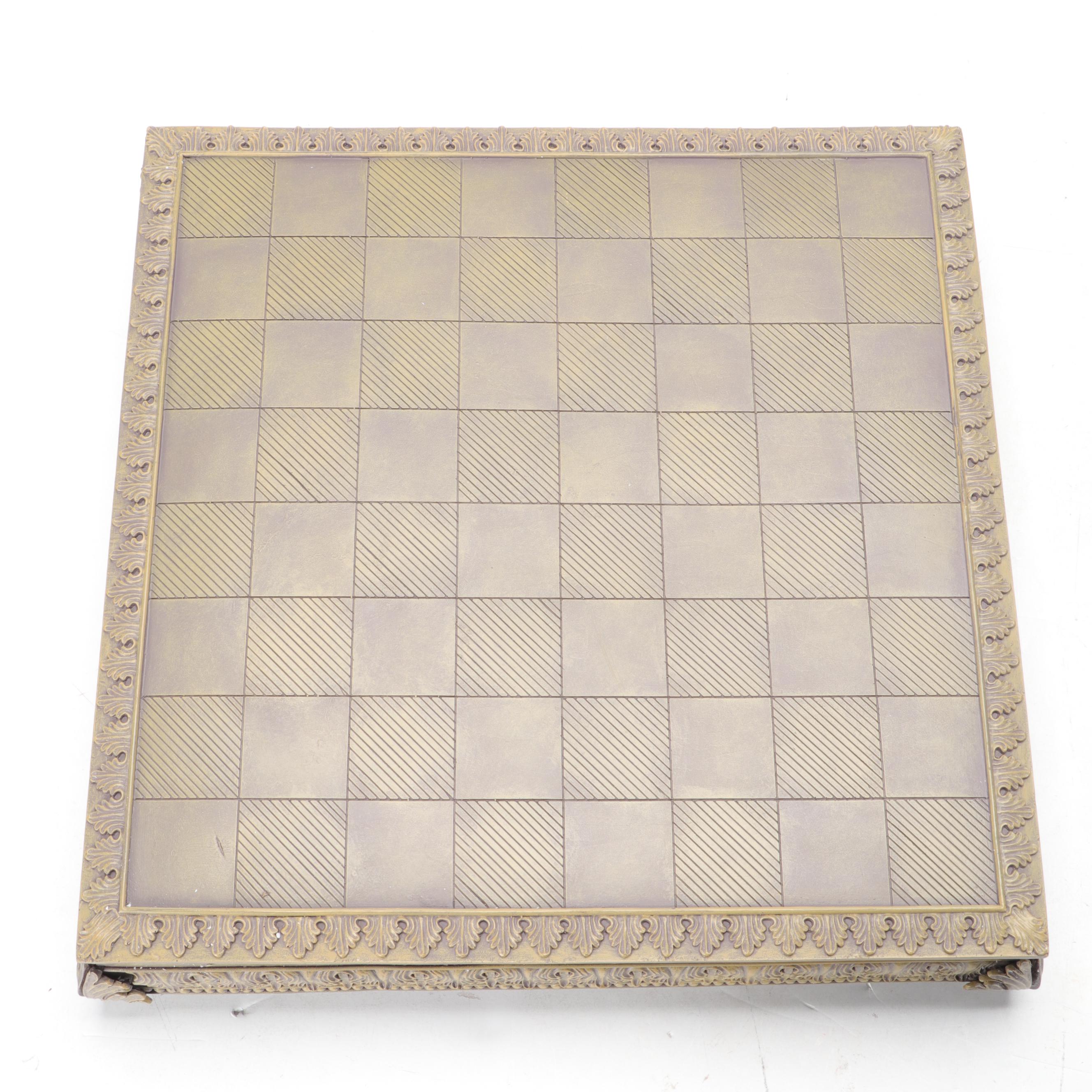 Polyresin Baroque Chess Set with Drawers