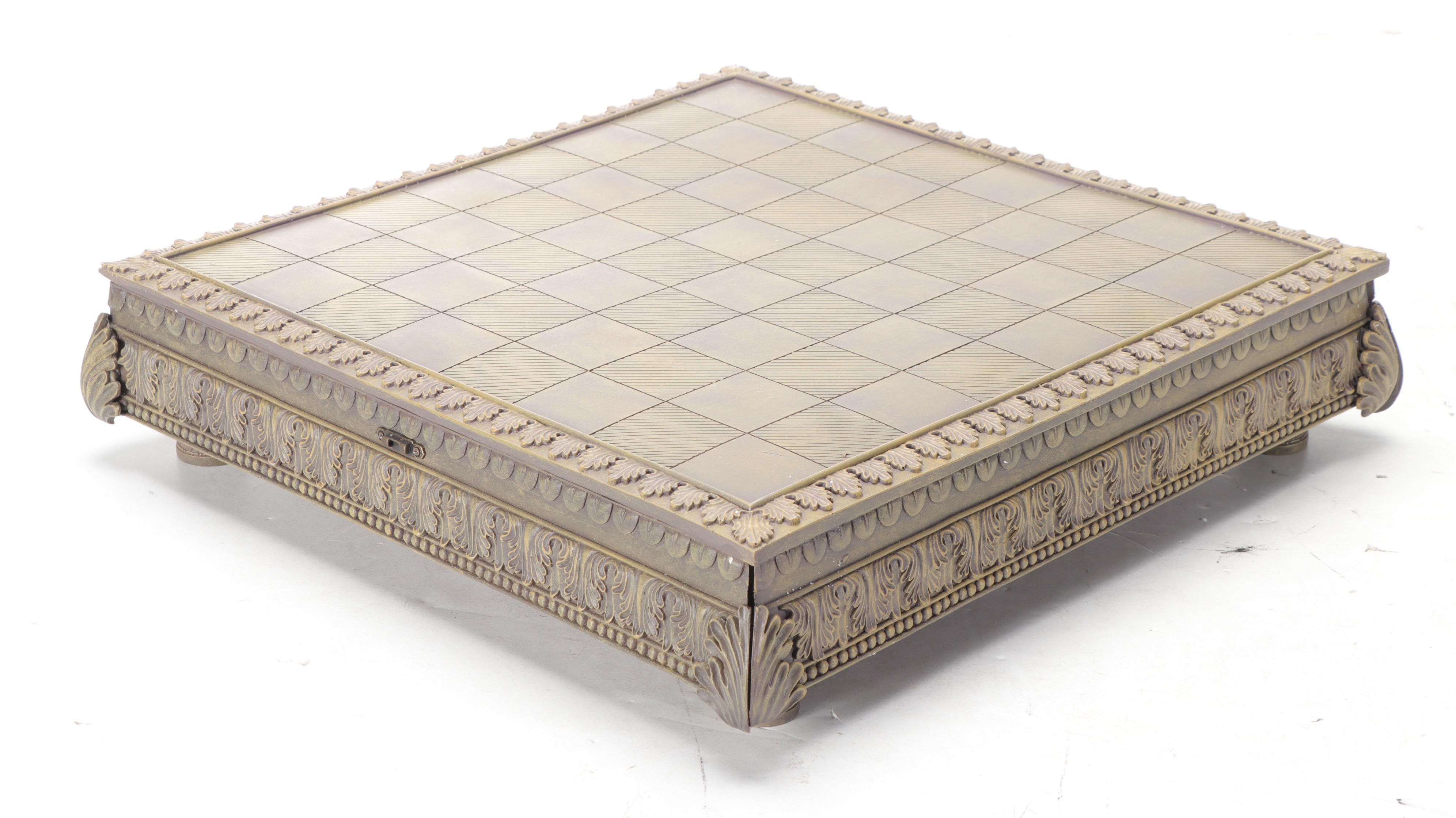 Polyresin Baroque Chess Set with Drawers