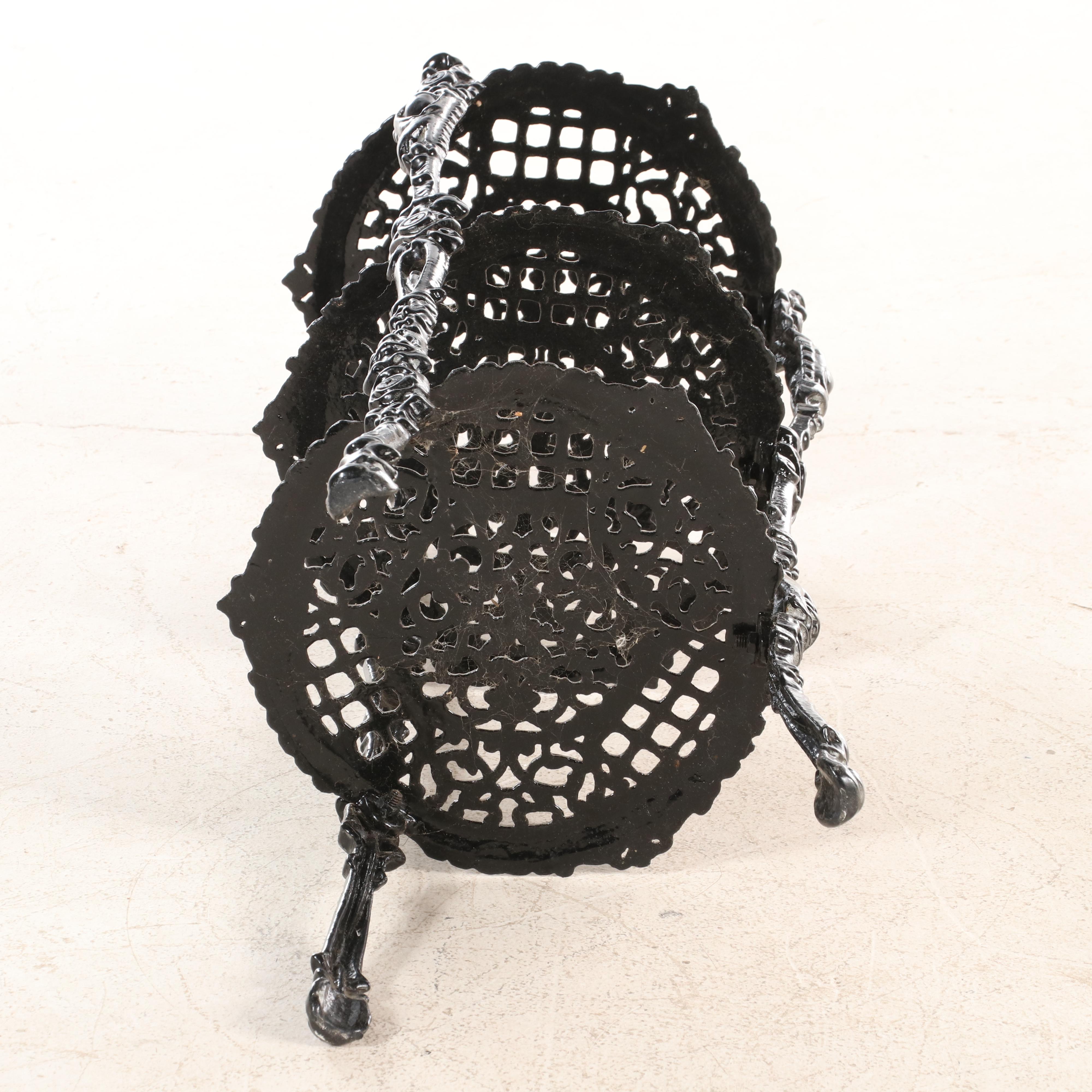 Victorian Style Painted Cast Iron Three-Tier Plant Stand