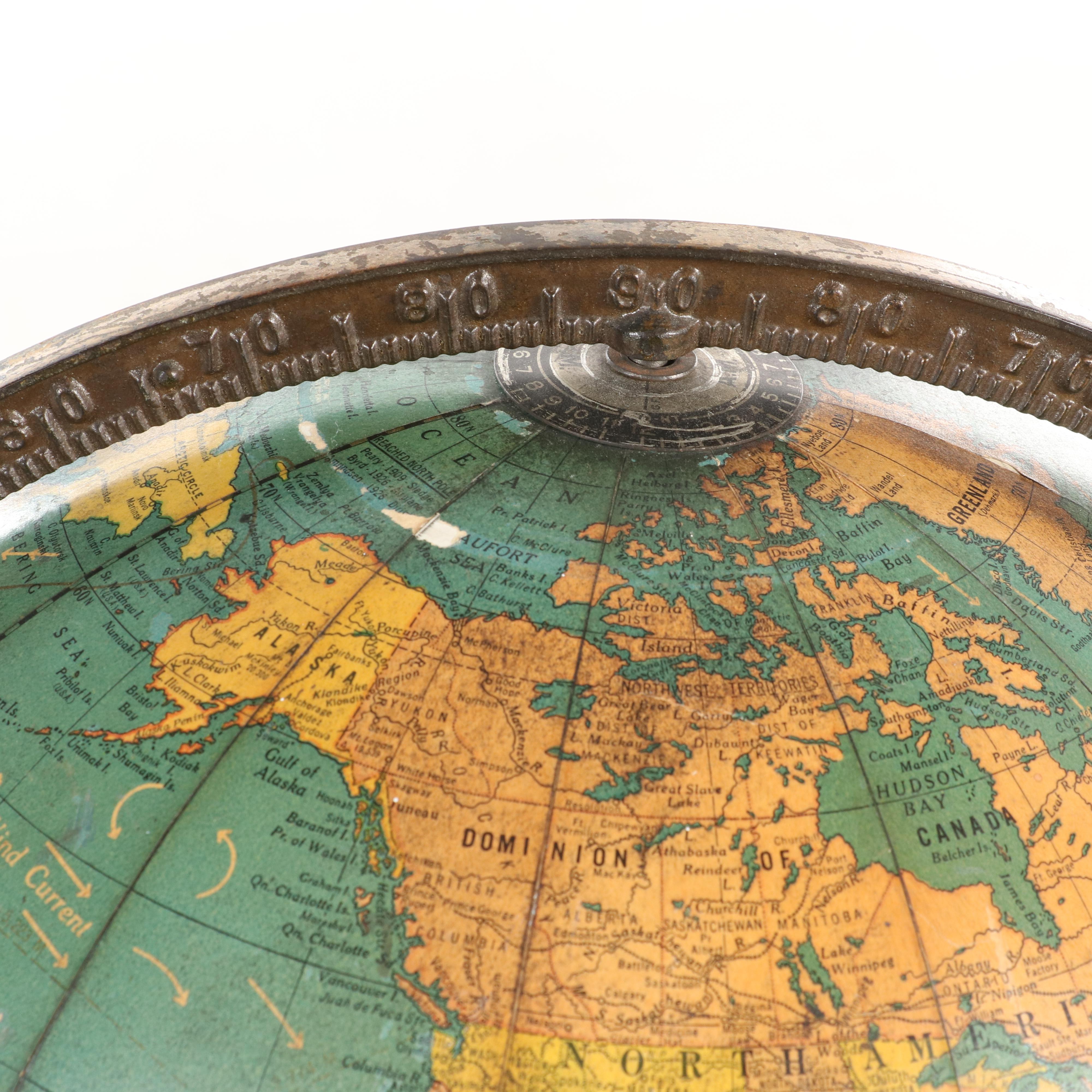 Cram's Unrivaled Terrestrial Standing Globe, Mid-20th Century