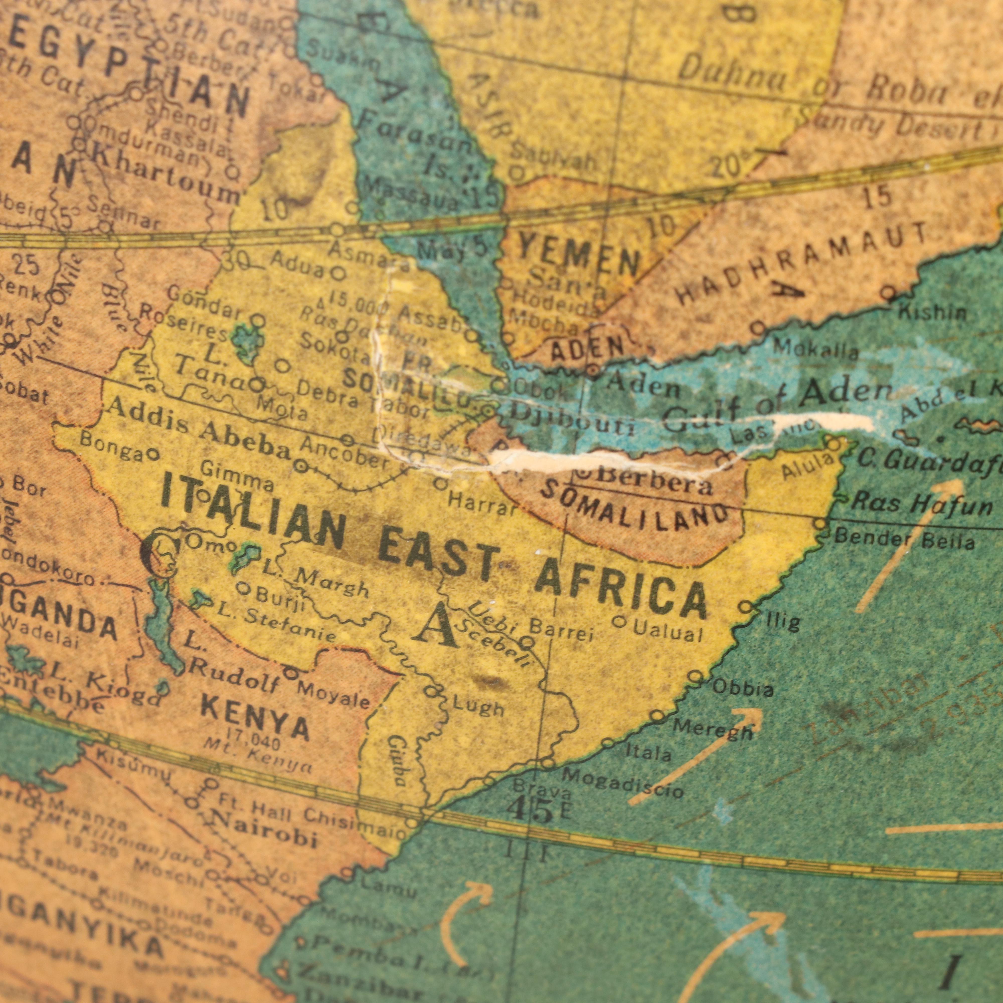 Cram's Unrivaled Terrestrial Standing Globe, Mid-20th Century