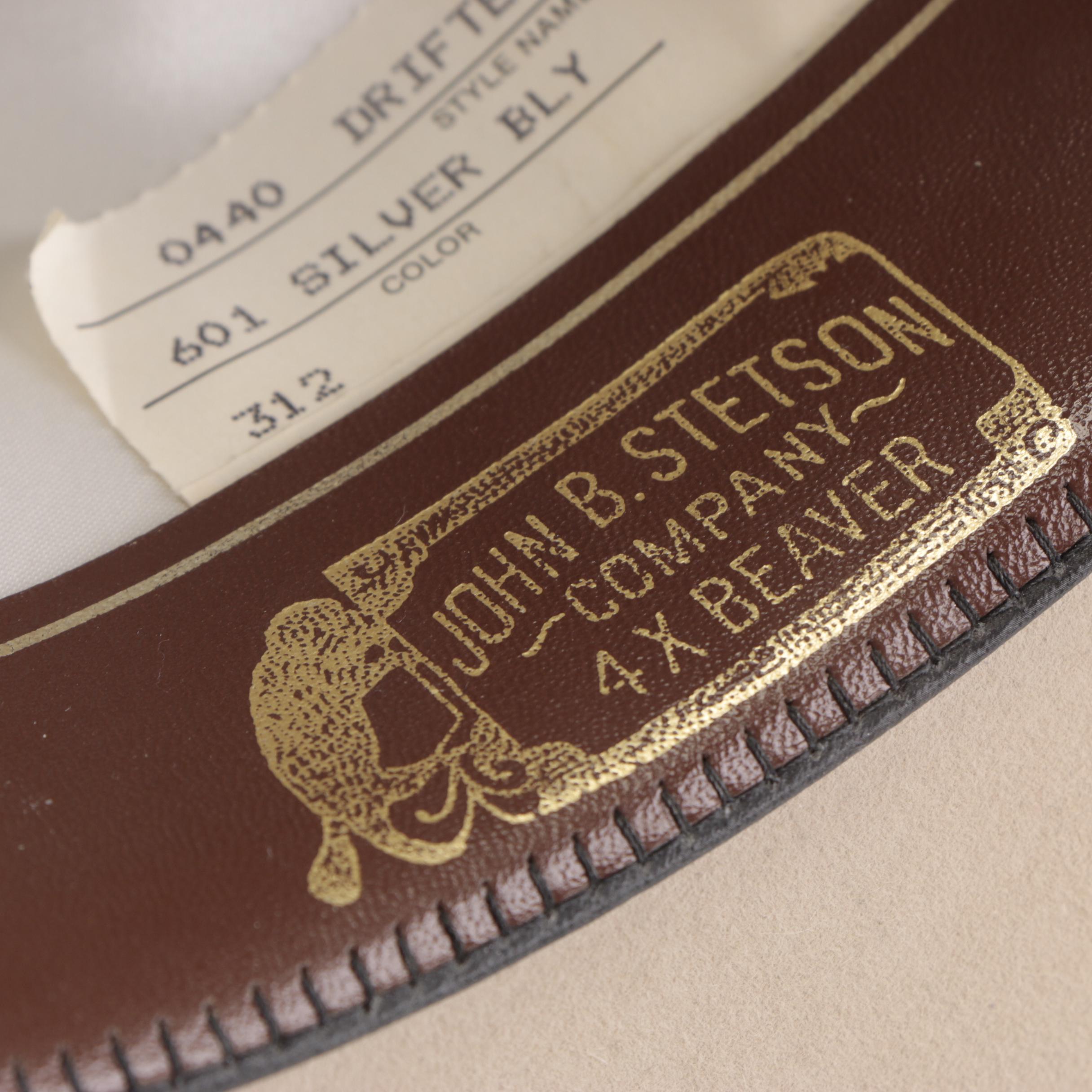 Stetson Drifter Western Hat in Silver Belly 4X Beaver Fur Felt with Box