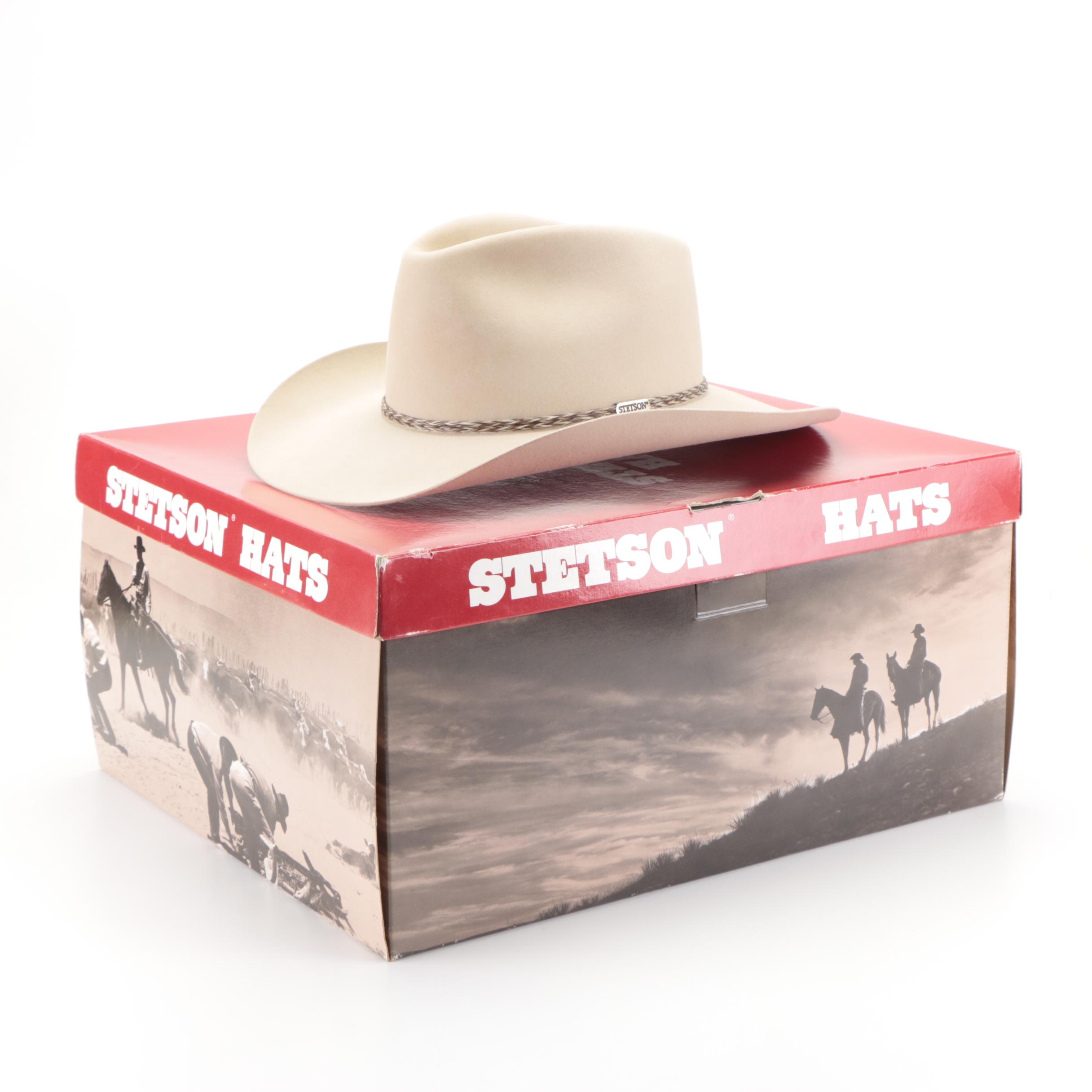 Stetson Drifter Western Hat in Silver Belly 4X Beaver Fur Felt with Box