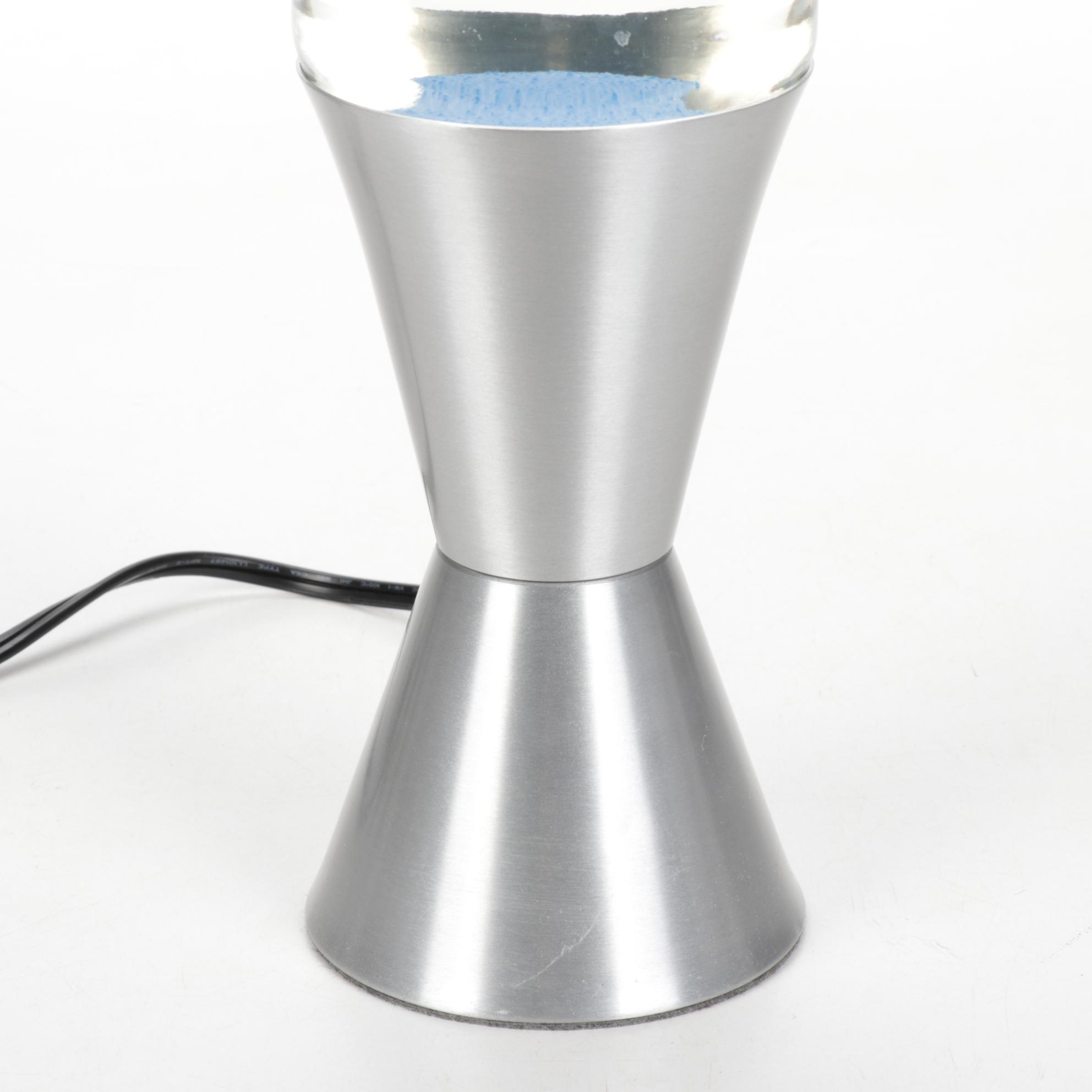 Brushed Nickel Color 16" Lava Lamp, Contemporary