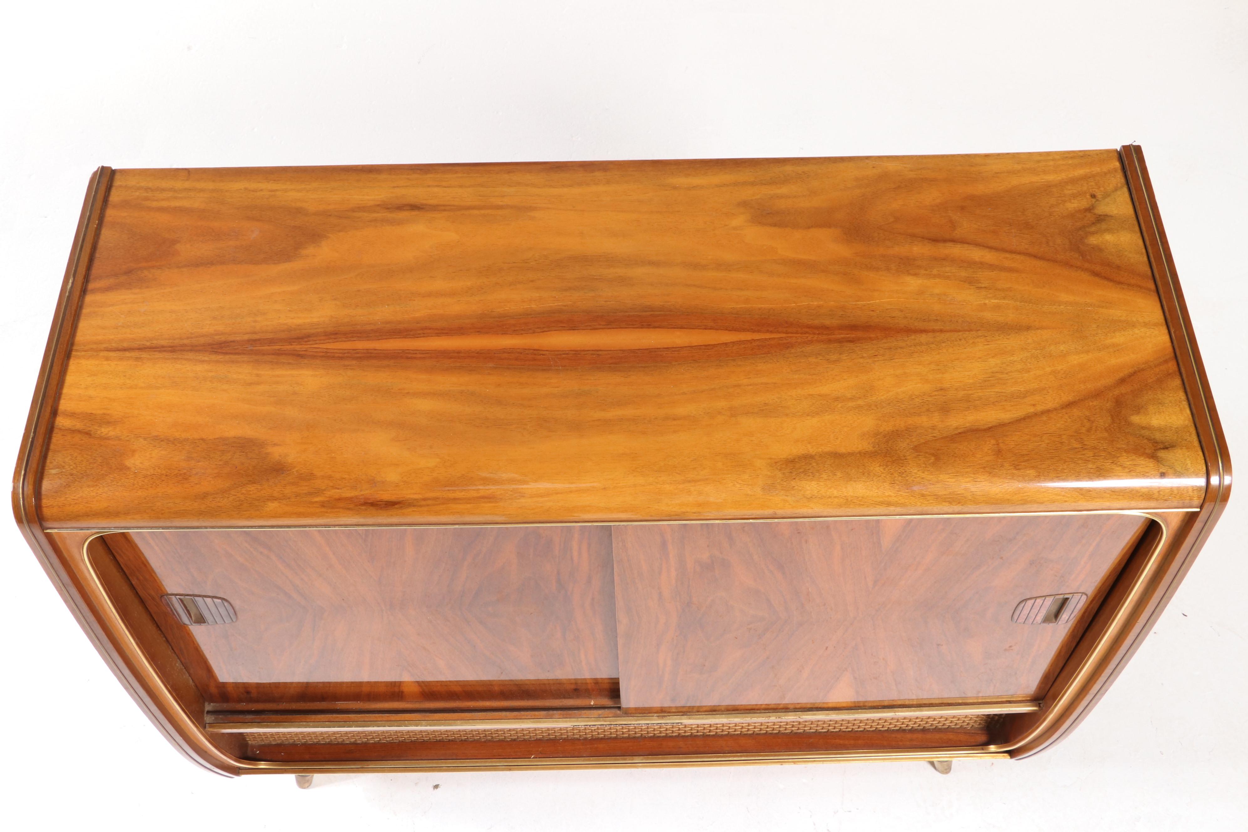 Grundig-Majestic "7068" Mid Century Modern Walnut Console Stereo/Record Player