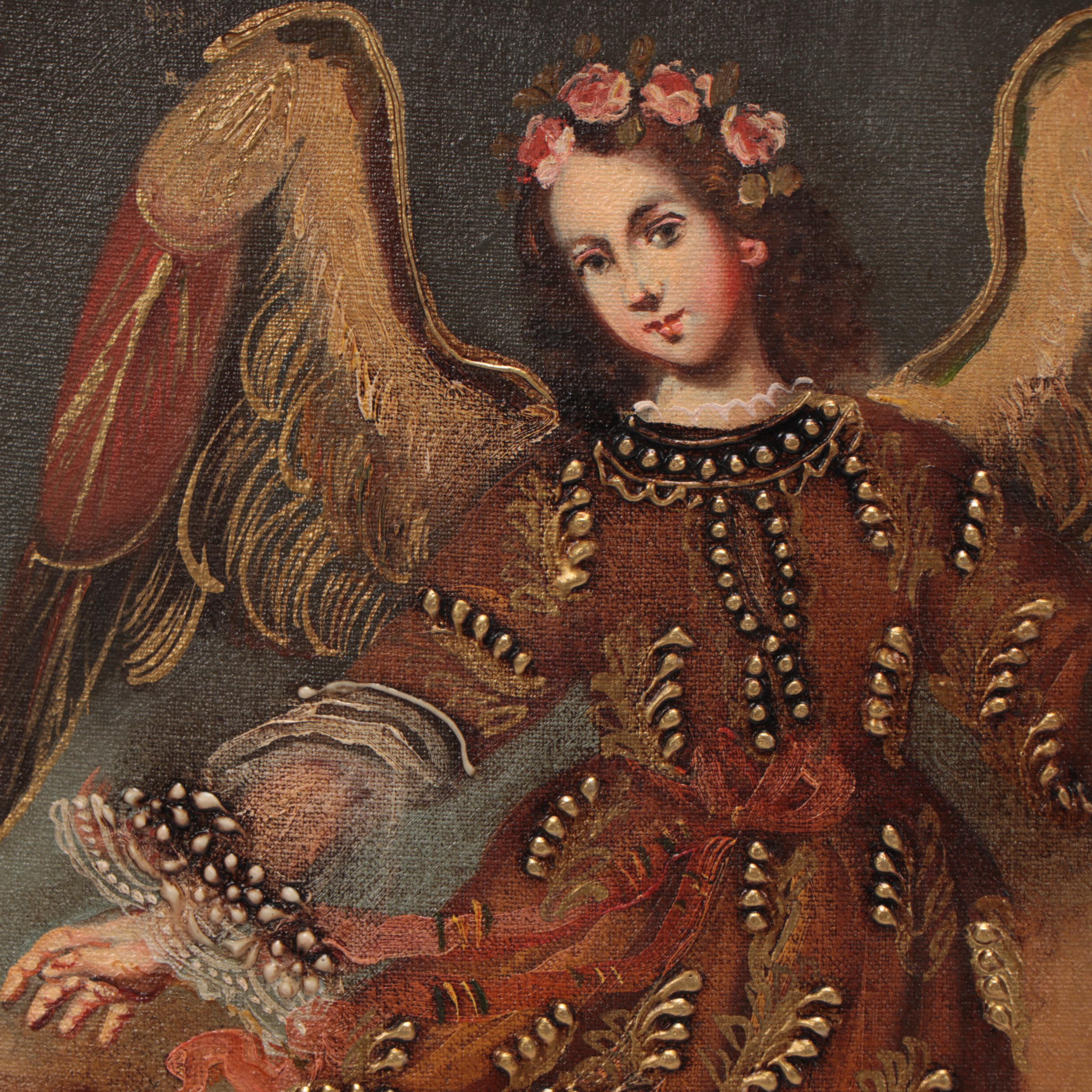 Cuzco School Style Oil Painting of Archangel Saint Raphael