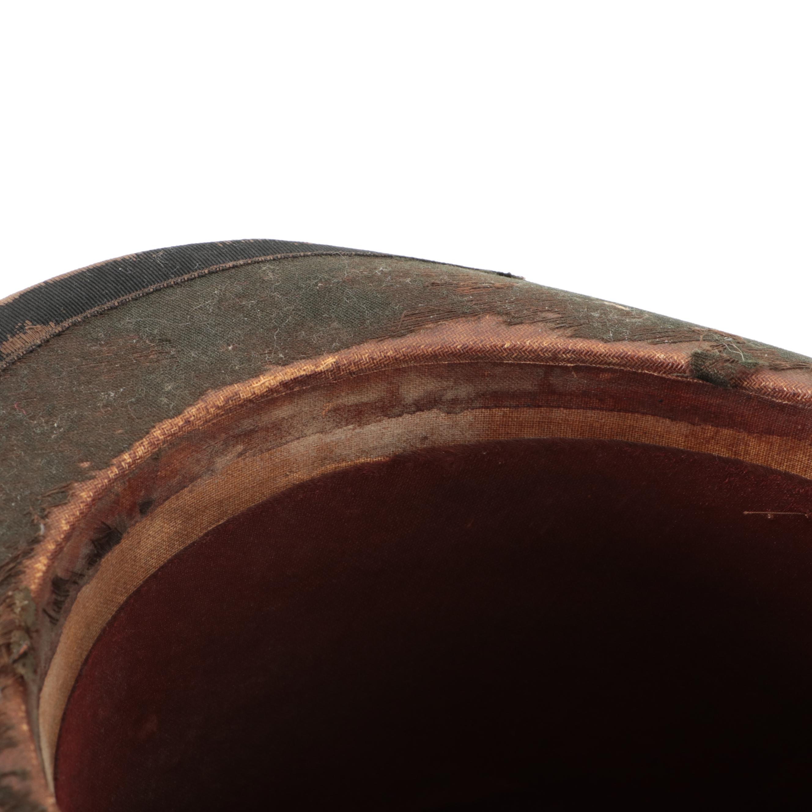 Victorian Era Beaver Fur Felt D'Orsay Style Top Hat