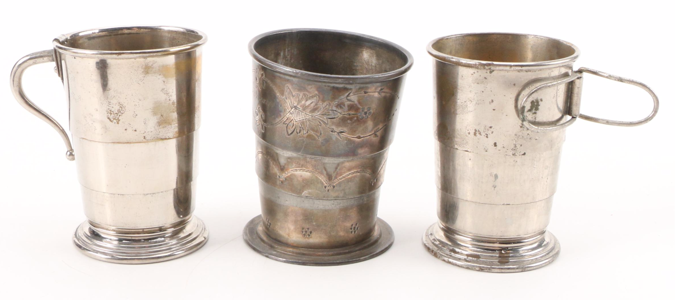 Simpson, Hall, Miller & Co. and Other Silver Plate and Metal Collapsible Cups