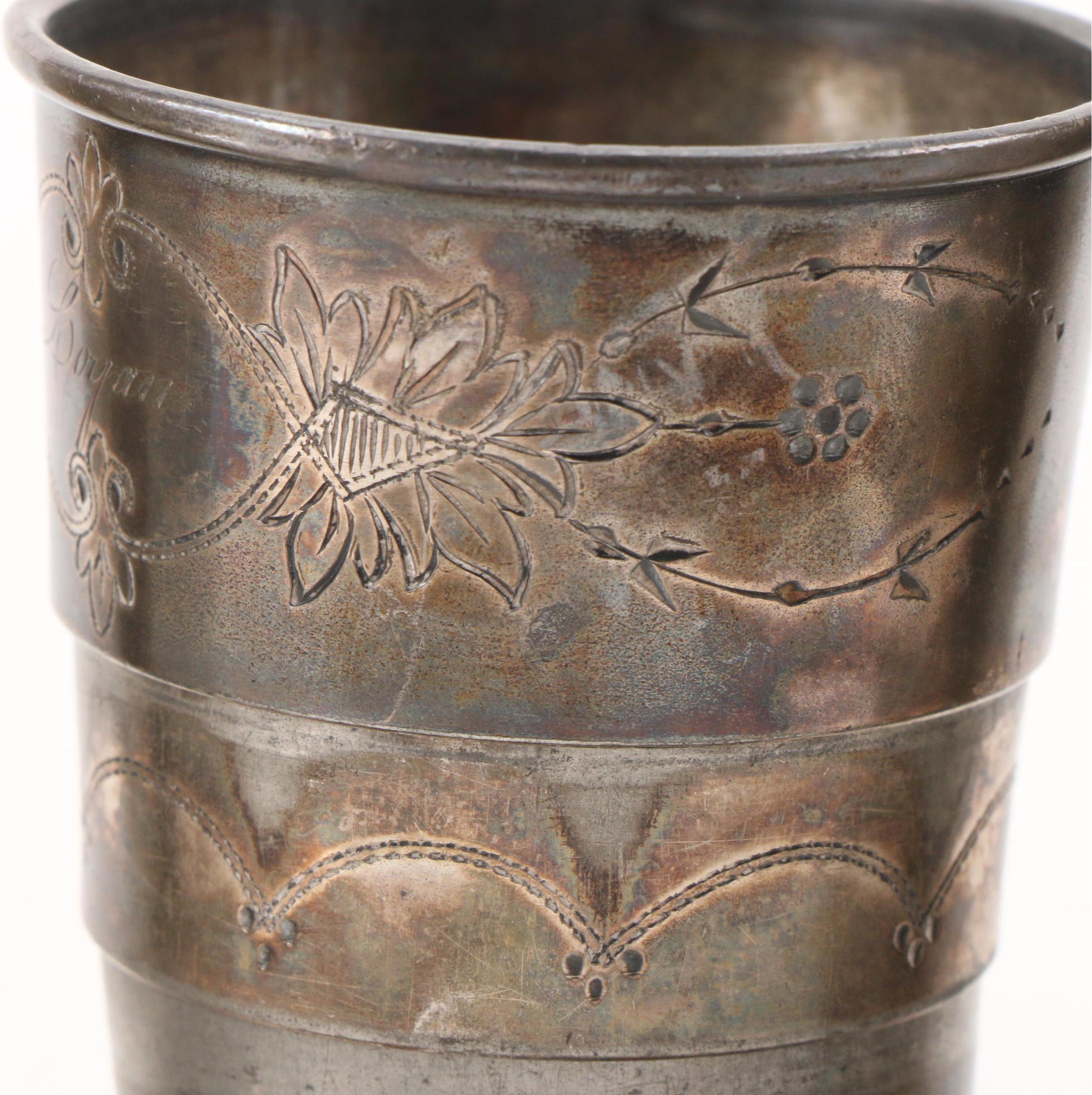 Simpson, Hall, Miller & Co. and Other Silver Plate and Metal Collapsible Cups