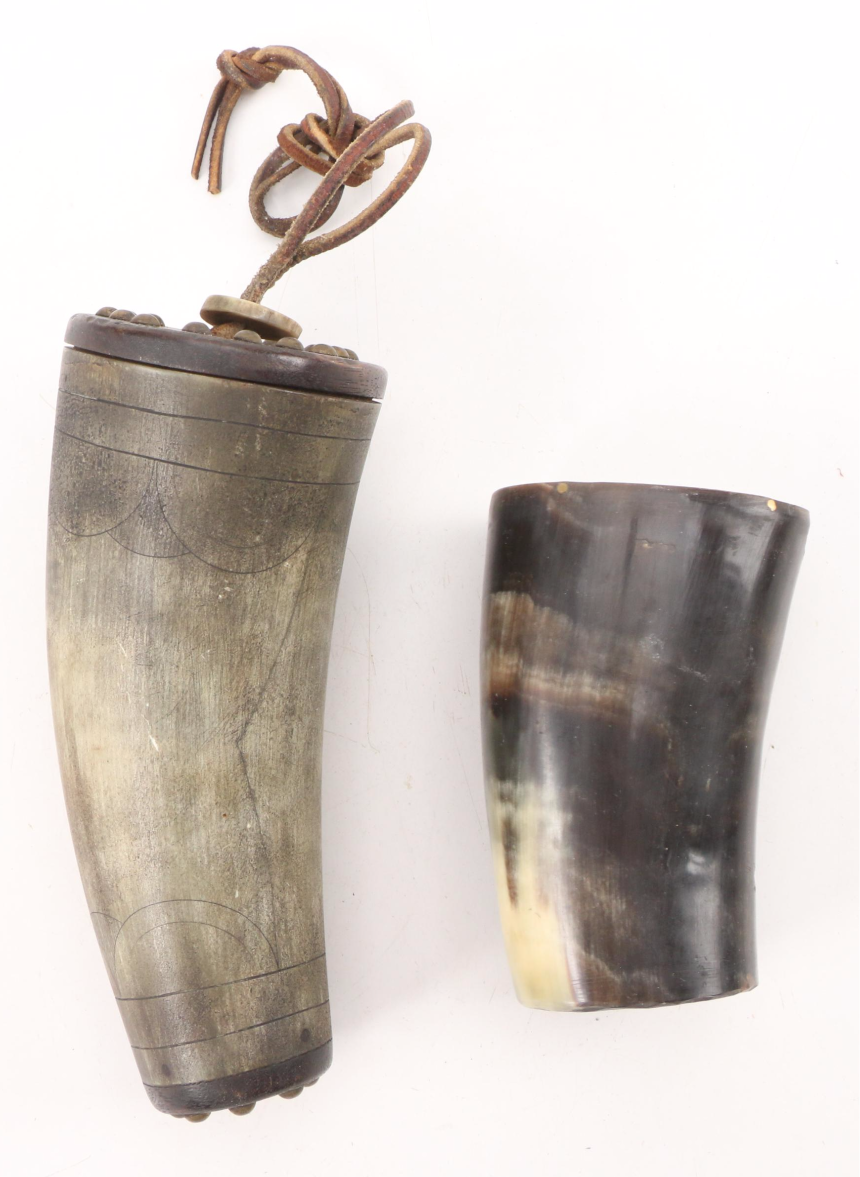 Carved Gunpowder Horns