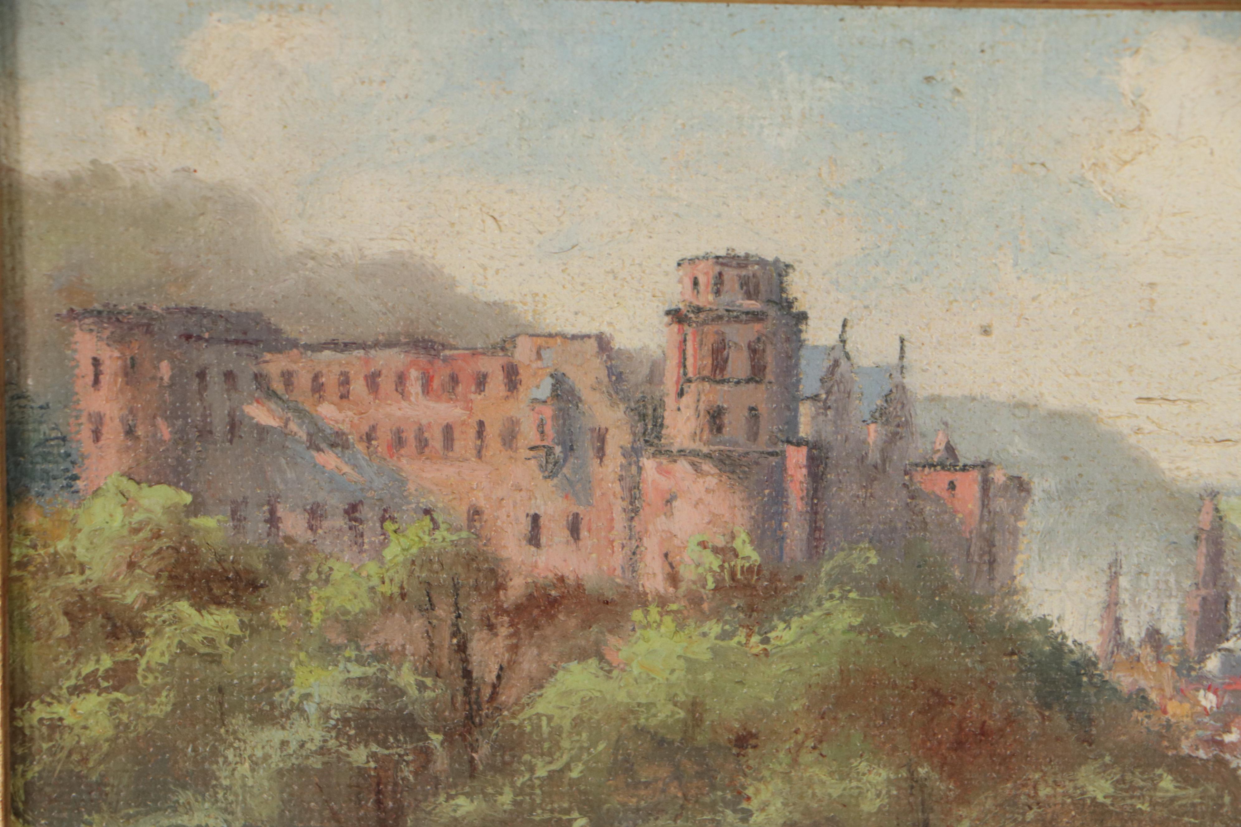 Landscape Oil Painting of Heidelberg Castle, Germany