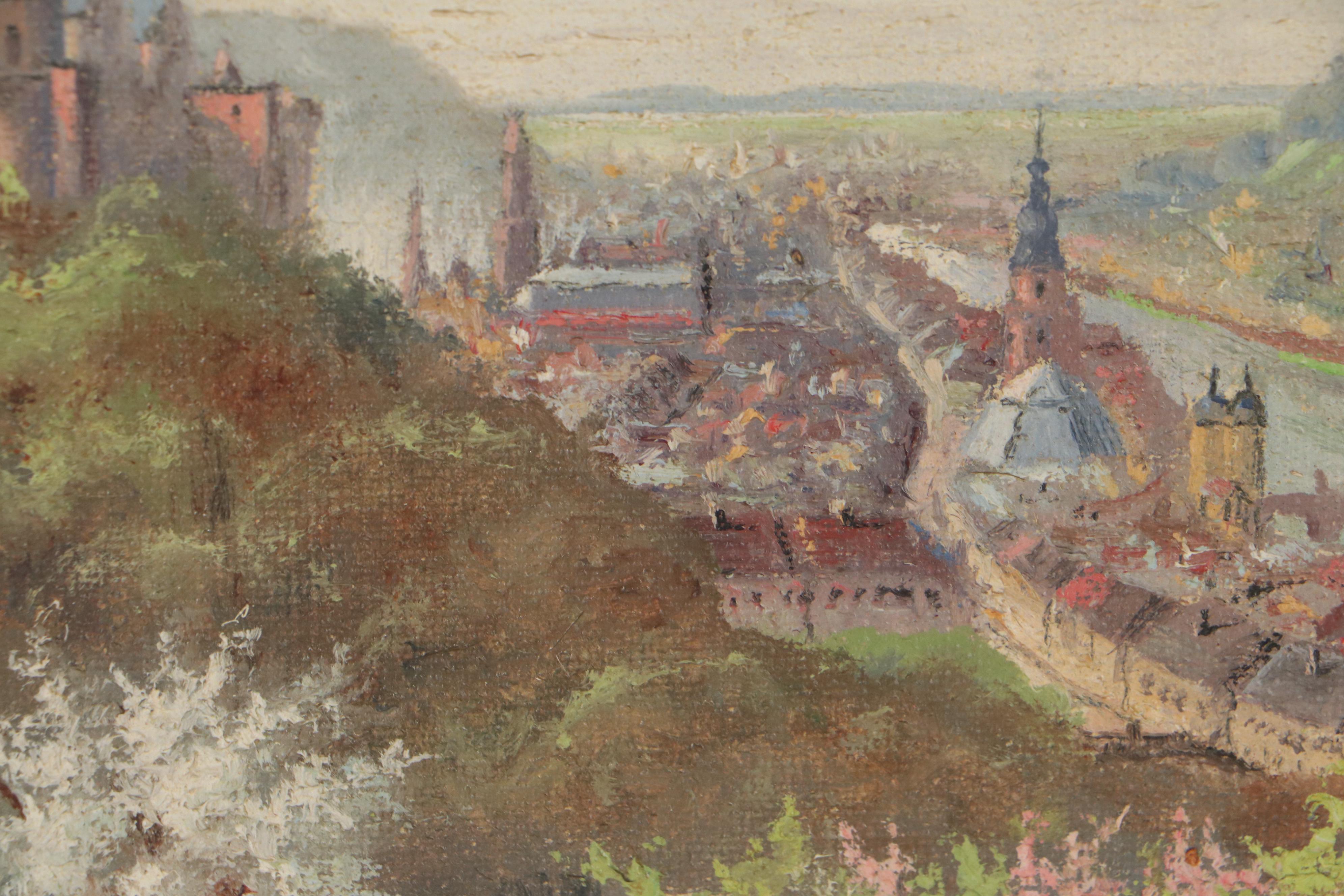 Landscape Oil Painting of Heidelberg Castle, Germany