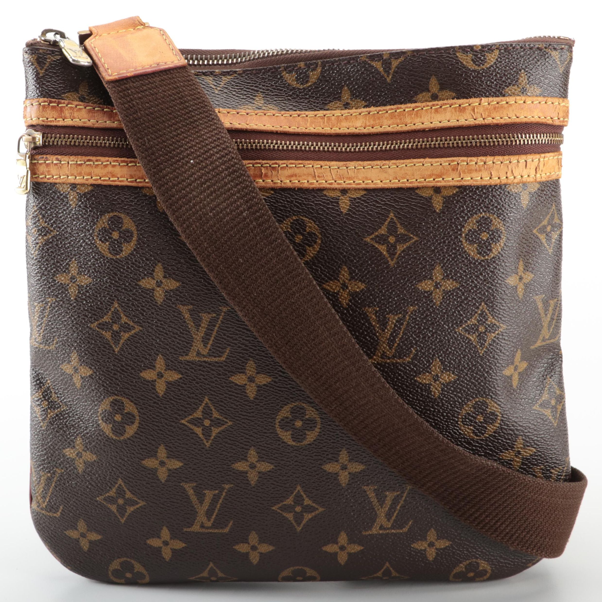 Louis Vuitton Pochette Bosphore Crossbody Bag in Monogram Canvas and Leather