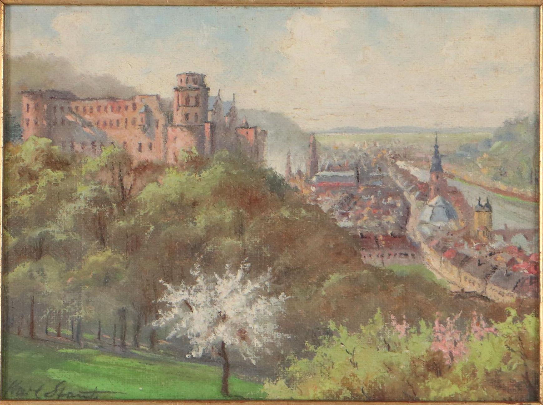 Landscape Oil Painting of Heidelberg Castle, Germany