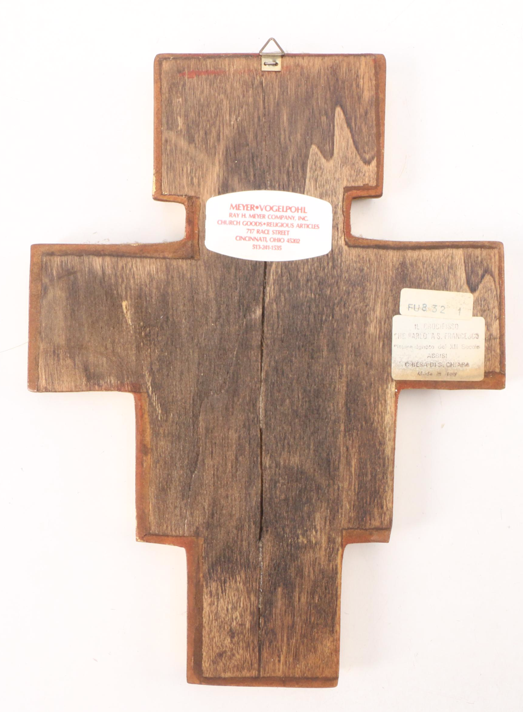 Italian San Damiano Cross with Greek Orthodox Icons of Jesus, Mary, and Saints