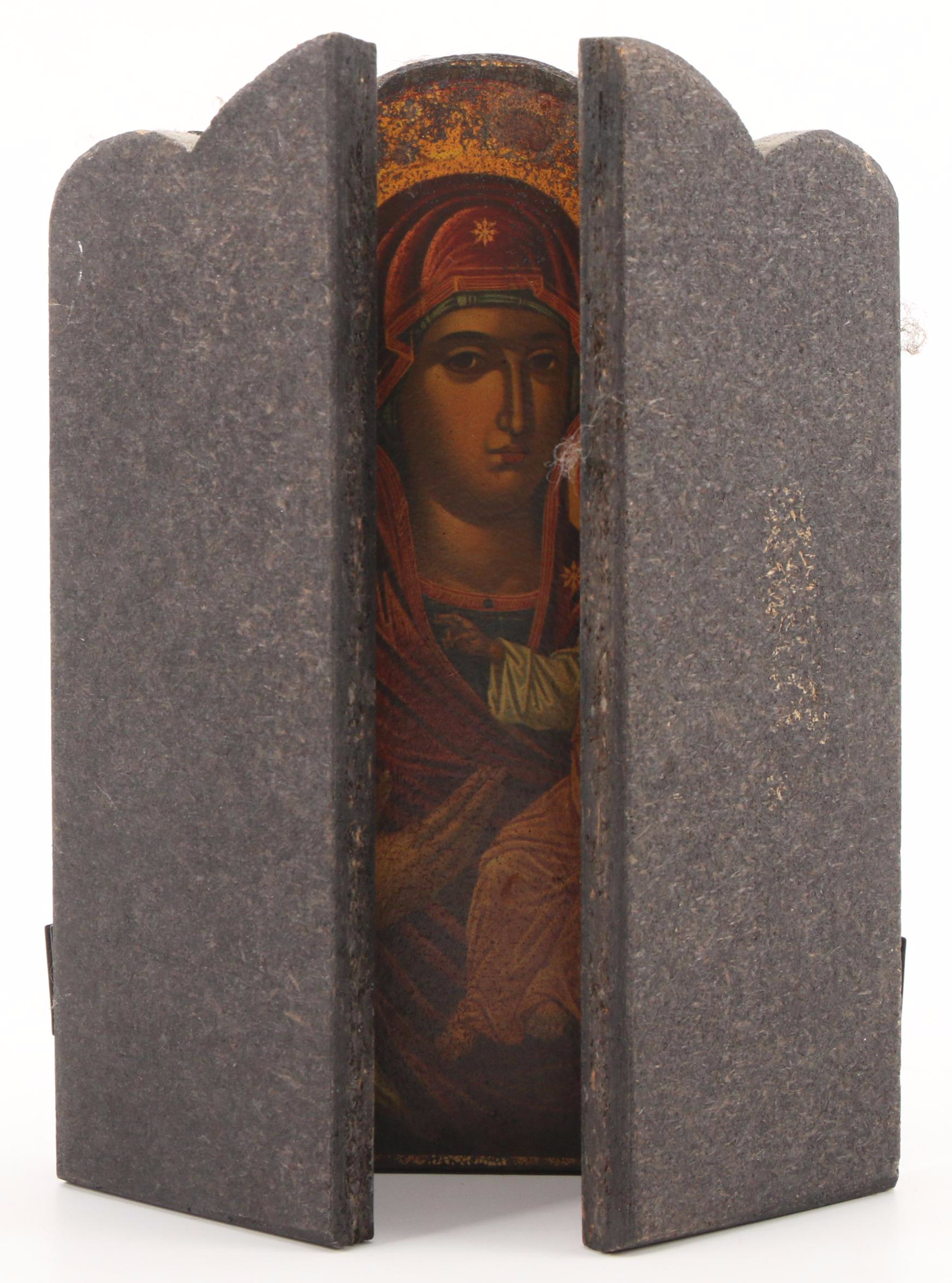 Italian San Damiano Cross with Greek Orthodox Icons of Jesus, Mary, and Saints