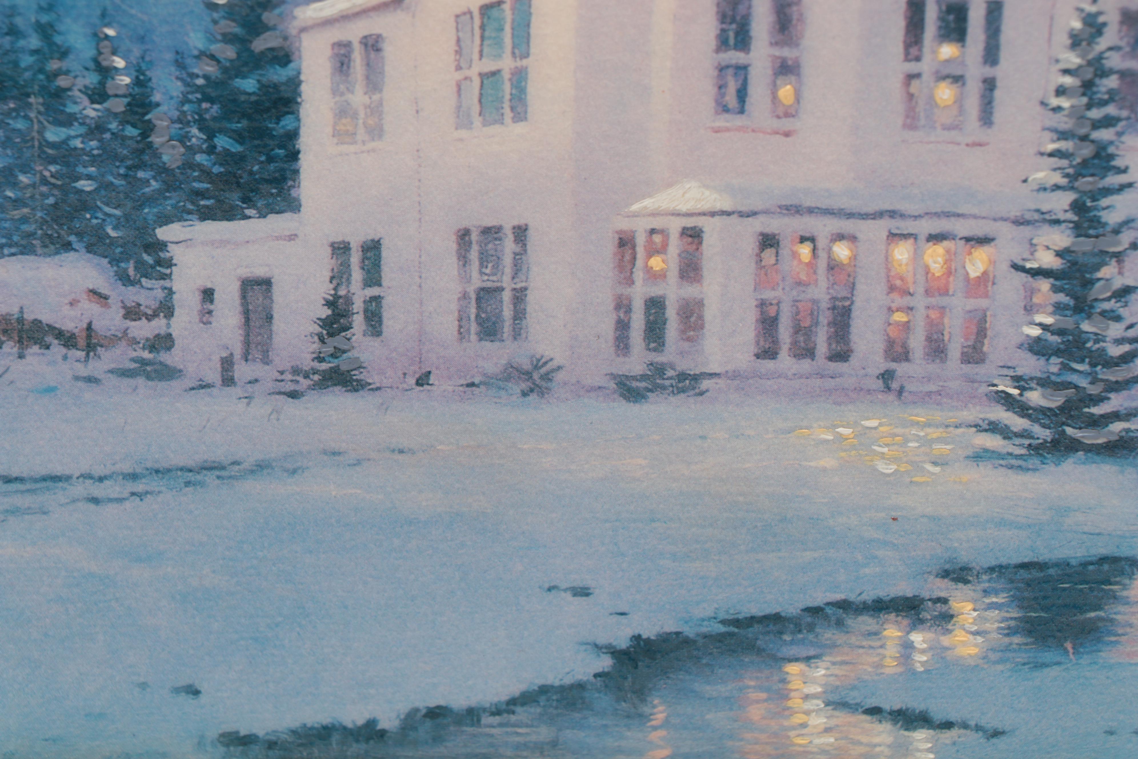 Thomas Kinkade Embellished Offset Lithograph "The Lights of Home," 1995