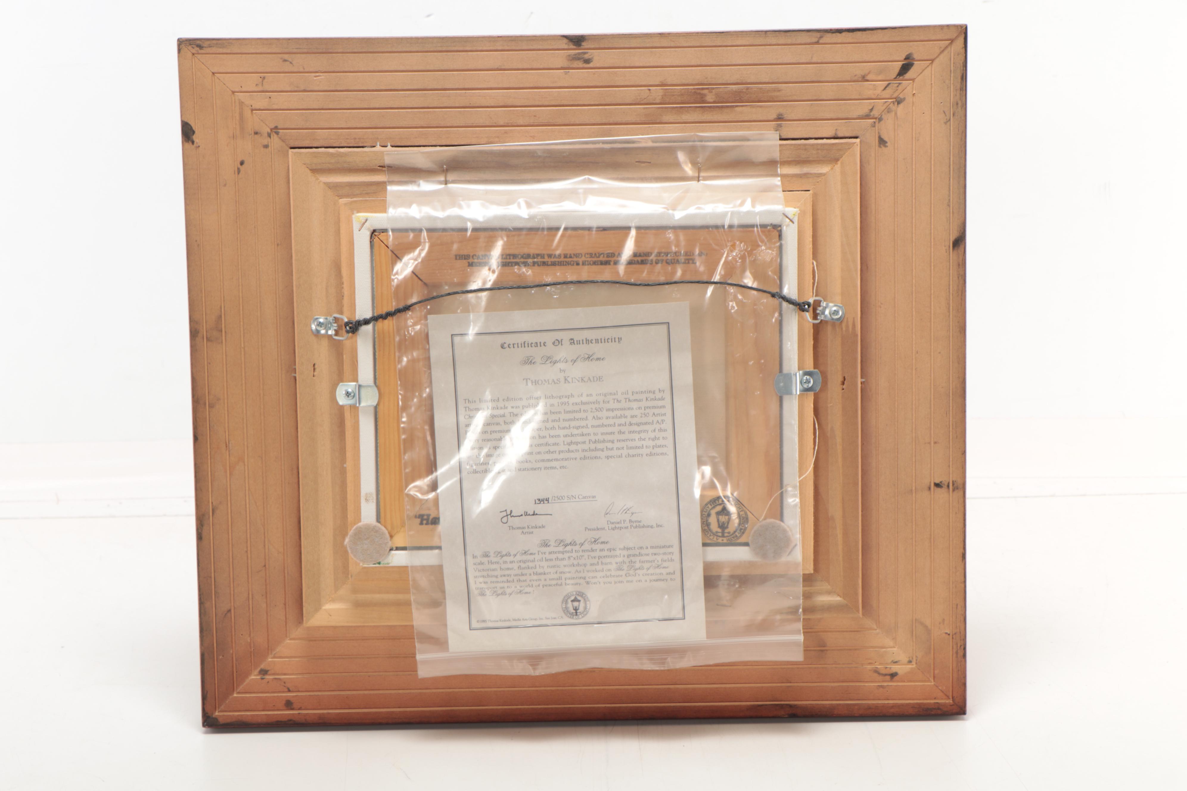 Thomas Kinkade Embellished Offset Lithograph "The Lights of Home," 1995