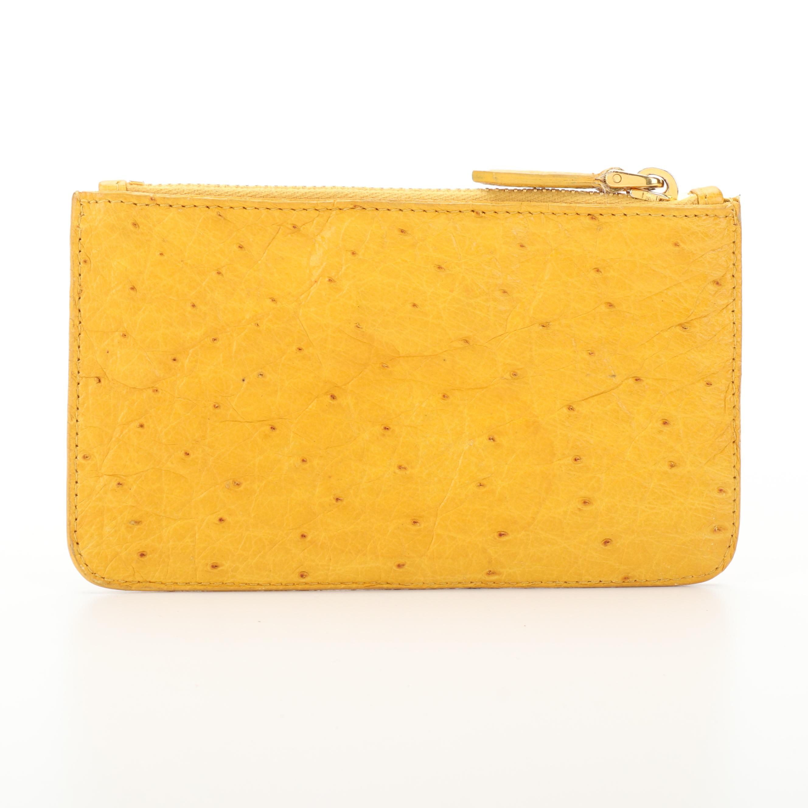 Prada Coin Purse in Soleil Ostrich Skin Leather