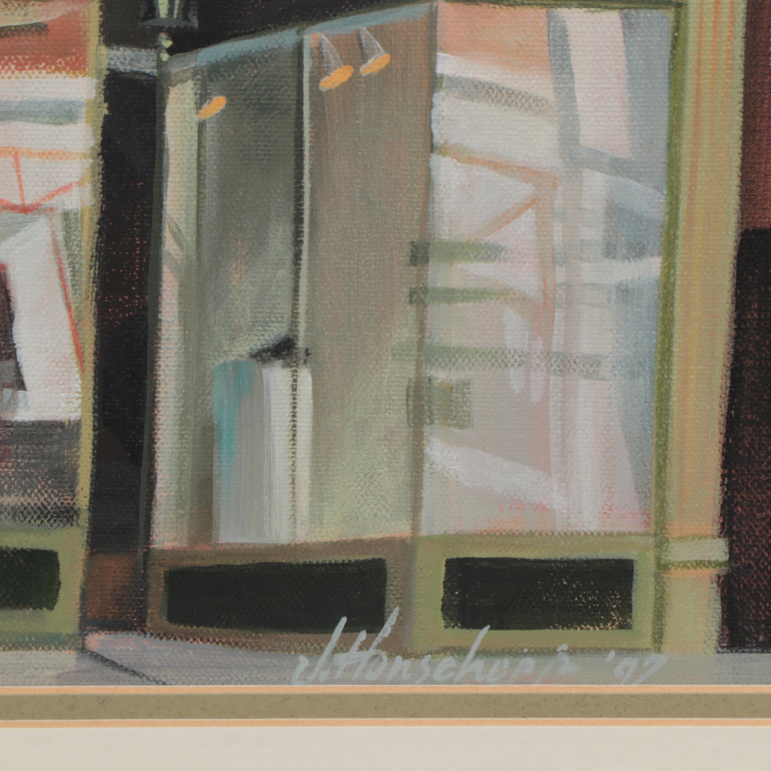 Joanne Honschopp Acrylic Painting "M. Hewett Gallery - Main St.," 1997
