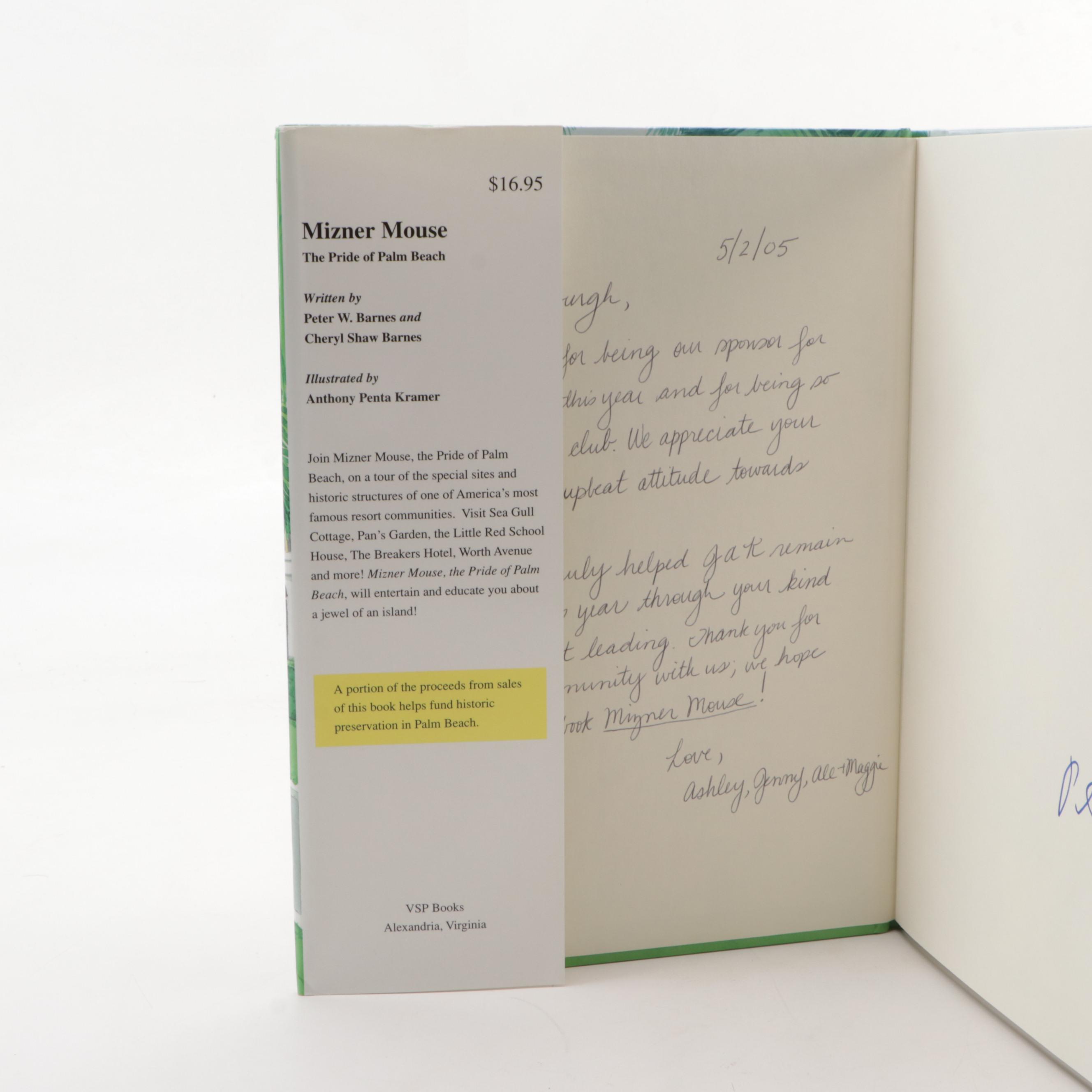 Signed First Edition "Mizner Mouse: The Pride of Palm Beach" by Peter Barnes
