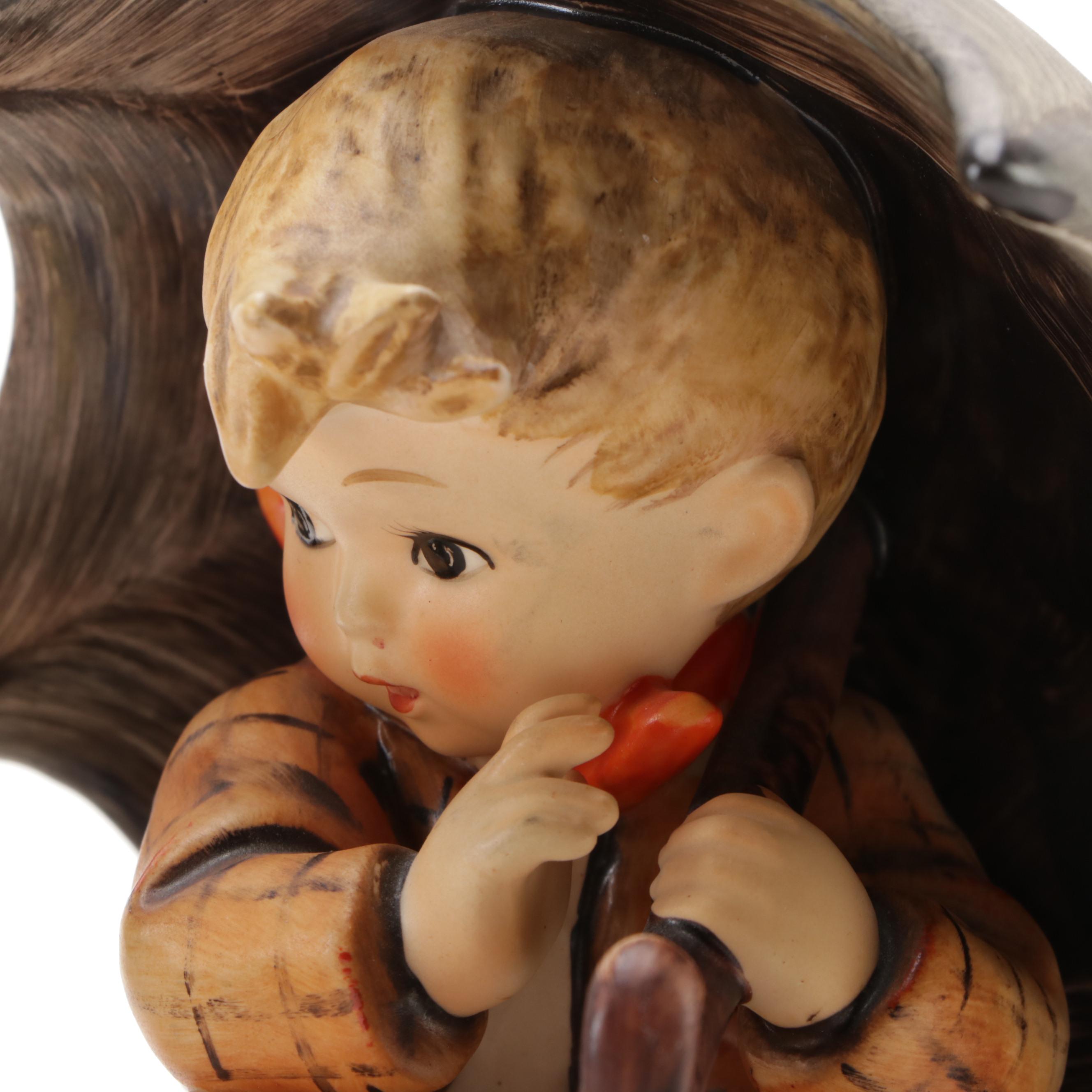 Goebel "Umbrella Boy" and "Umbrella Girl" Porcelain Hummel Figurines